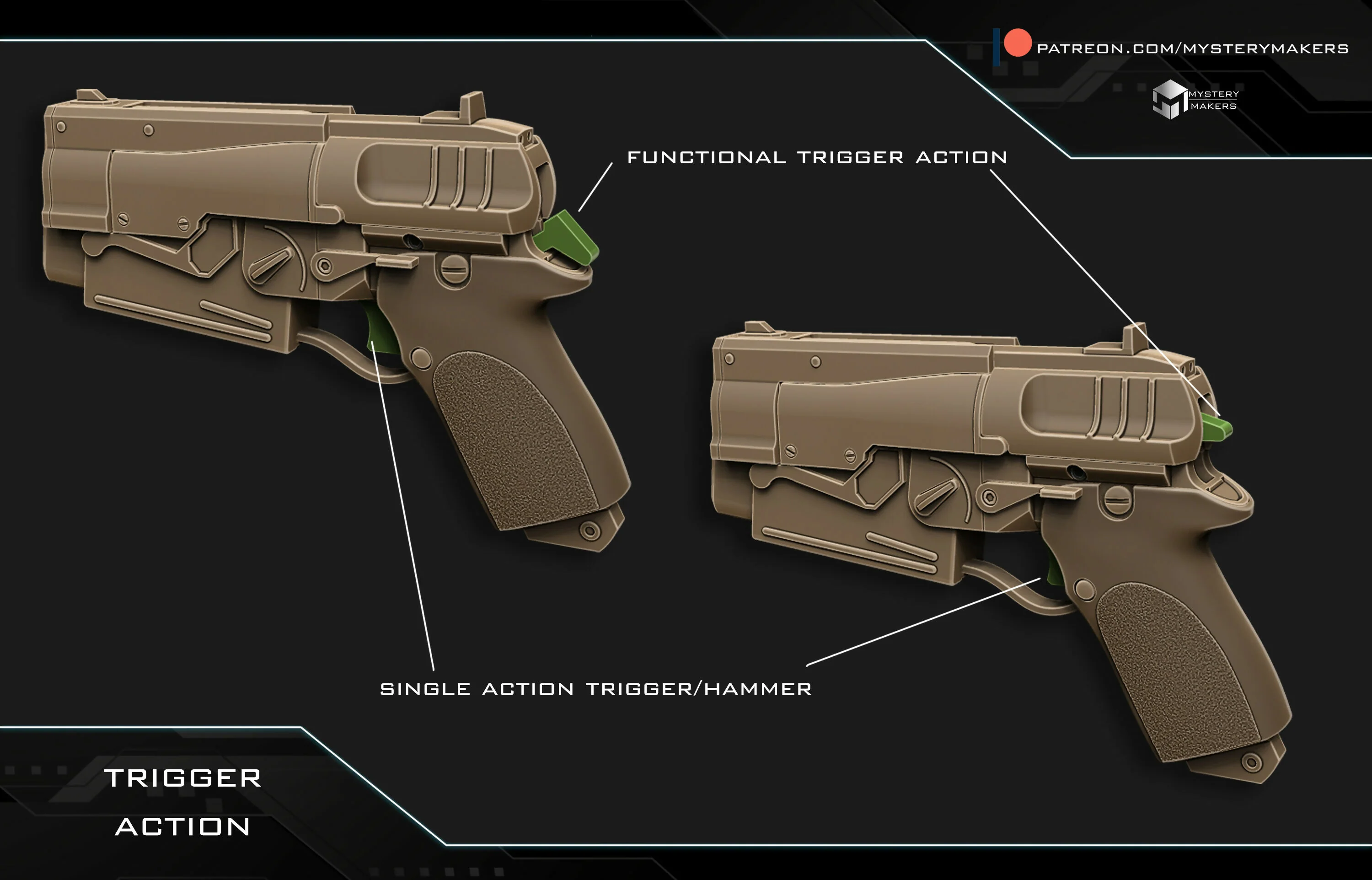 10 mm blaster 2 - Fallout - functional trigger/hammer action - Image 4