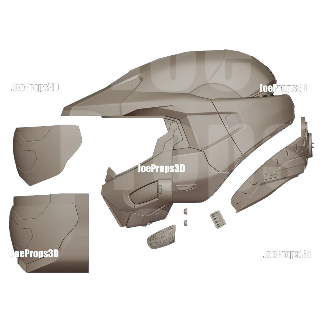 3D Printable Infinity Spartan Mark 6 Helmet STL File - JP3D - Image 9