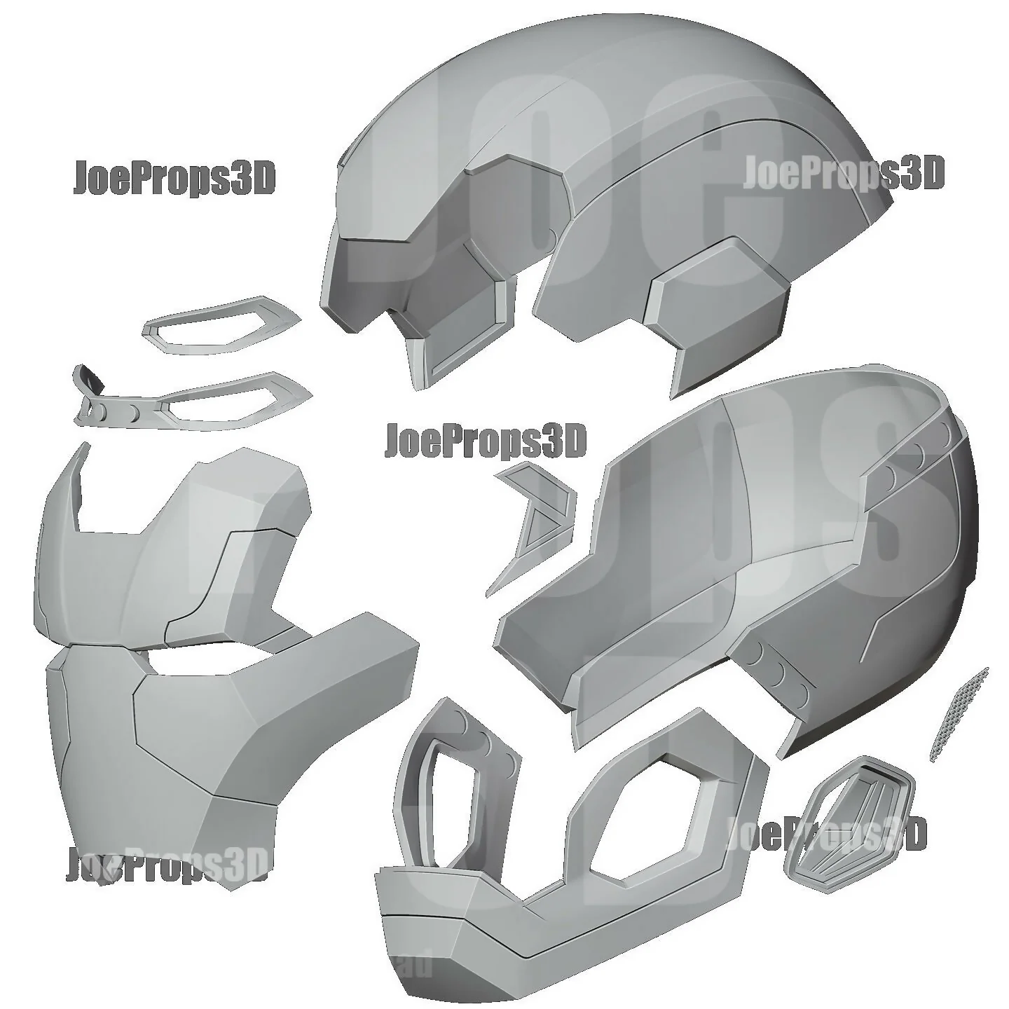 3D Printable Weapon Machine Mark 6 Helmet STL File - JP3D - Image 8