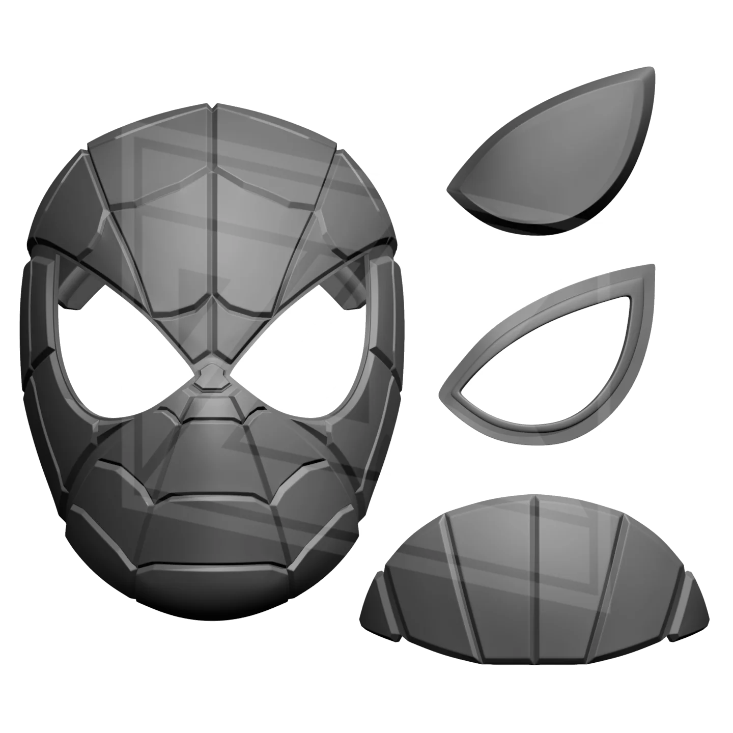 Armored Spider Hero Helmet 3D Model - Image 2