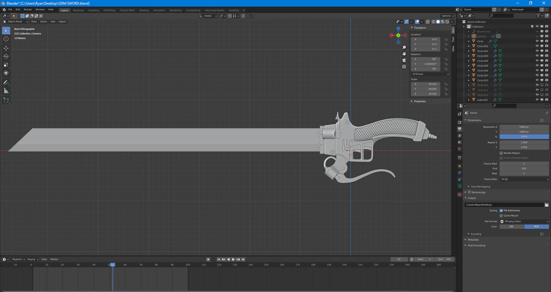 Attack On Titan ODM Gear Sword 3D Print Model - Image 8