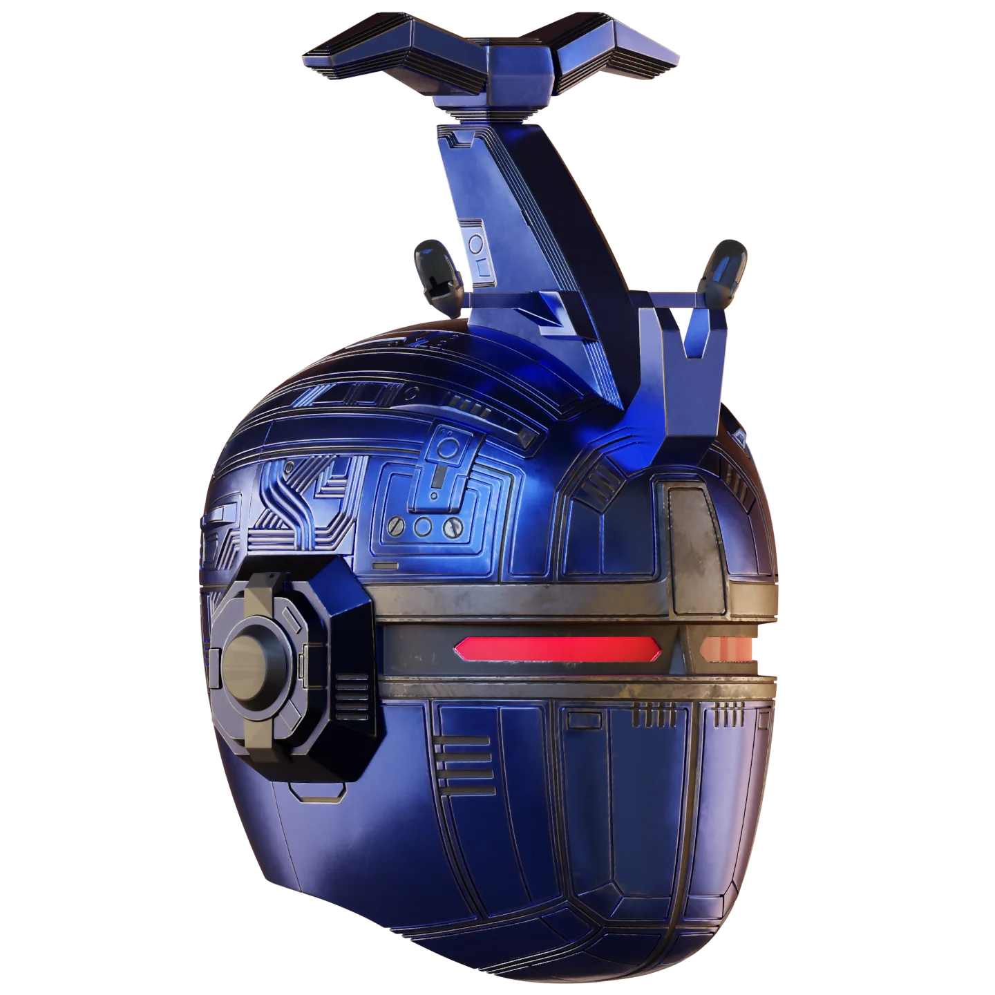 Blue Beetleborg Helmet 3D Print Model - Image 4