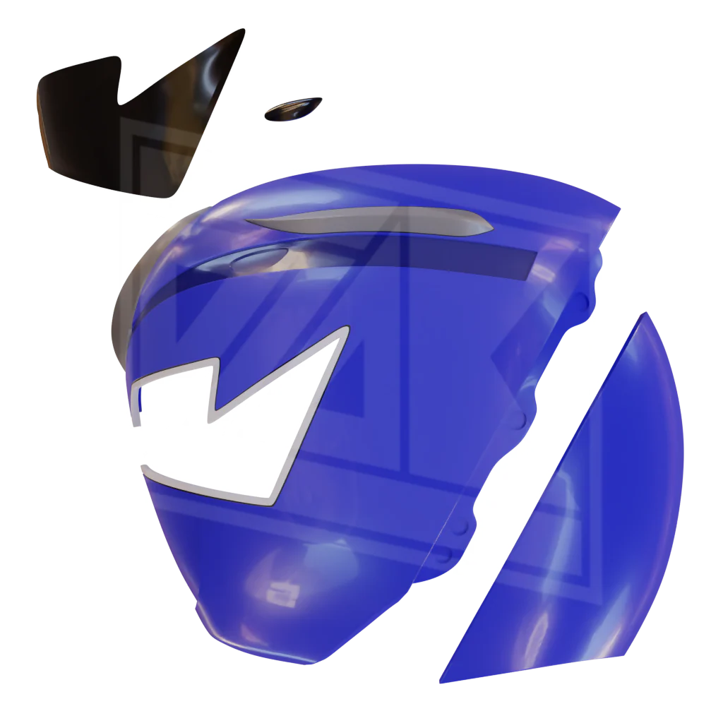 Blue Dino Ranger Helmet 3D Model - Image 2