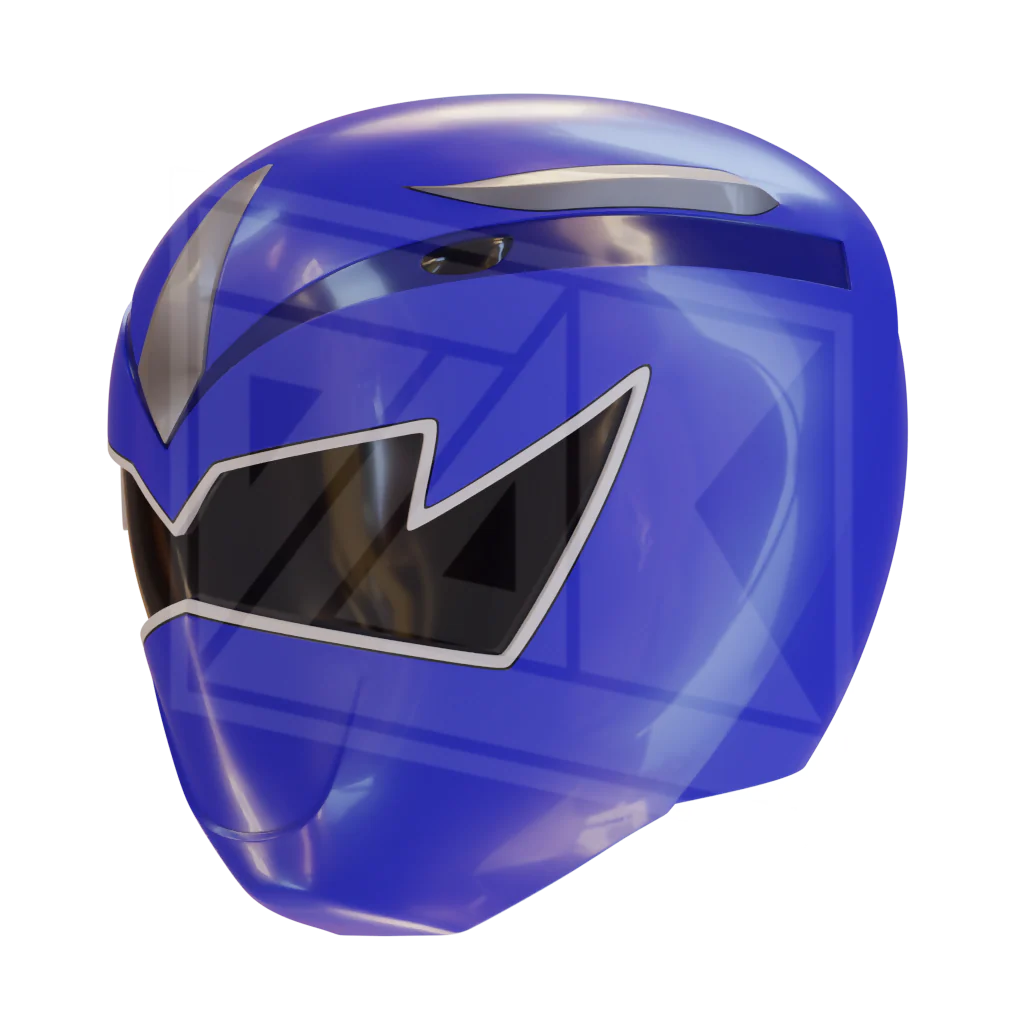 Blue Dino Ranger Helmet 3D Model - Image 4