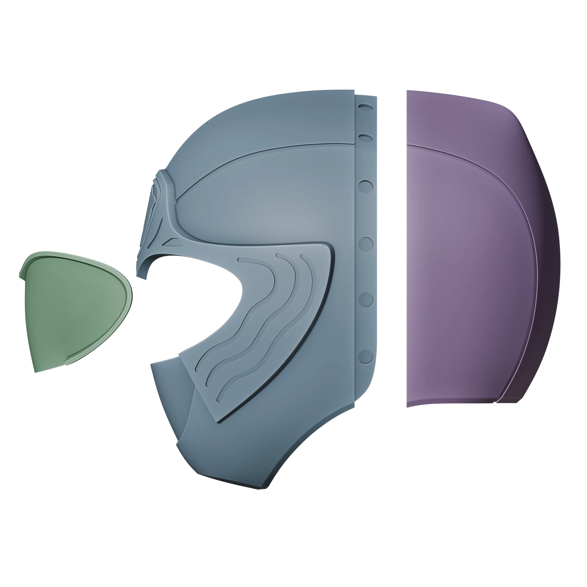 Blue Ninja Ranger Helmet 3D Model - Image 2