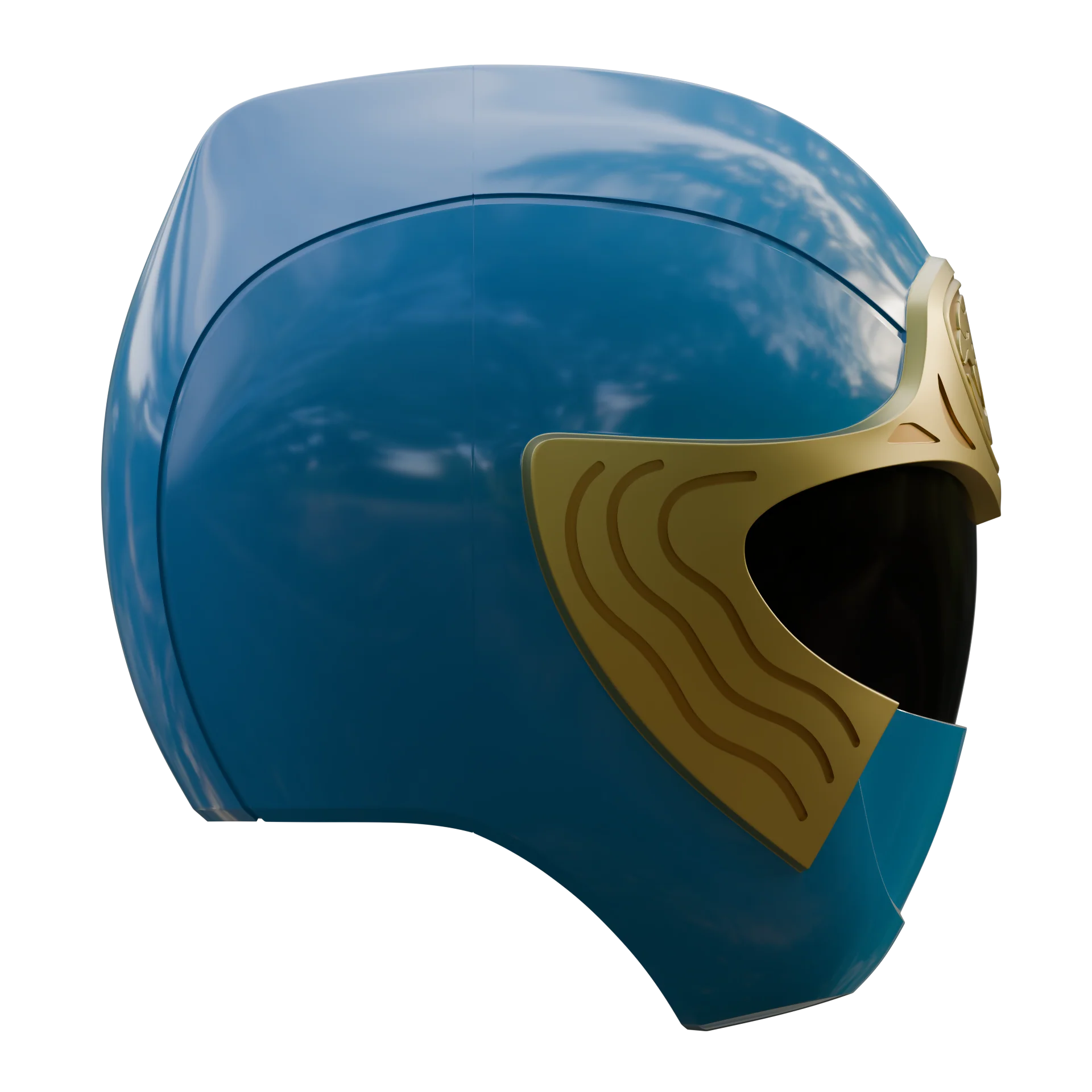 Blue Ninja Ranger Helmet 3D Model - Image 6