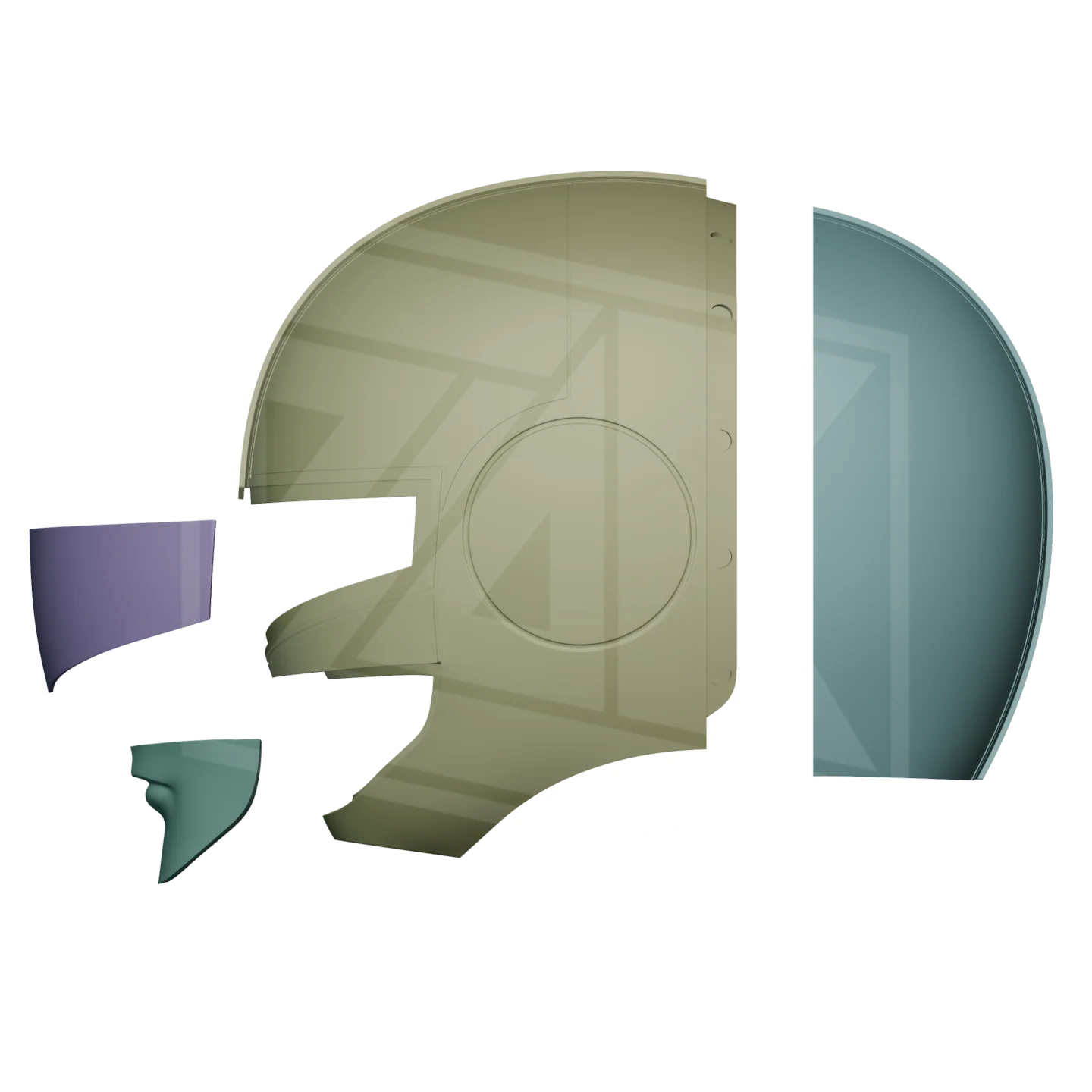 Blue Time Ranger Helmet 3D Model - Image 2