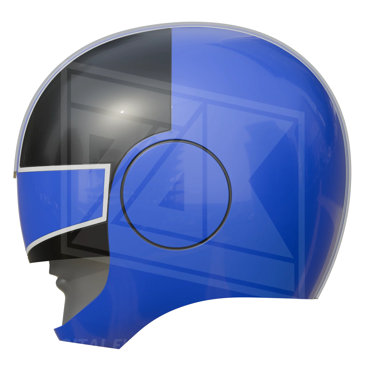 Blue Time Ranger Helmet 3D Model - Image 4