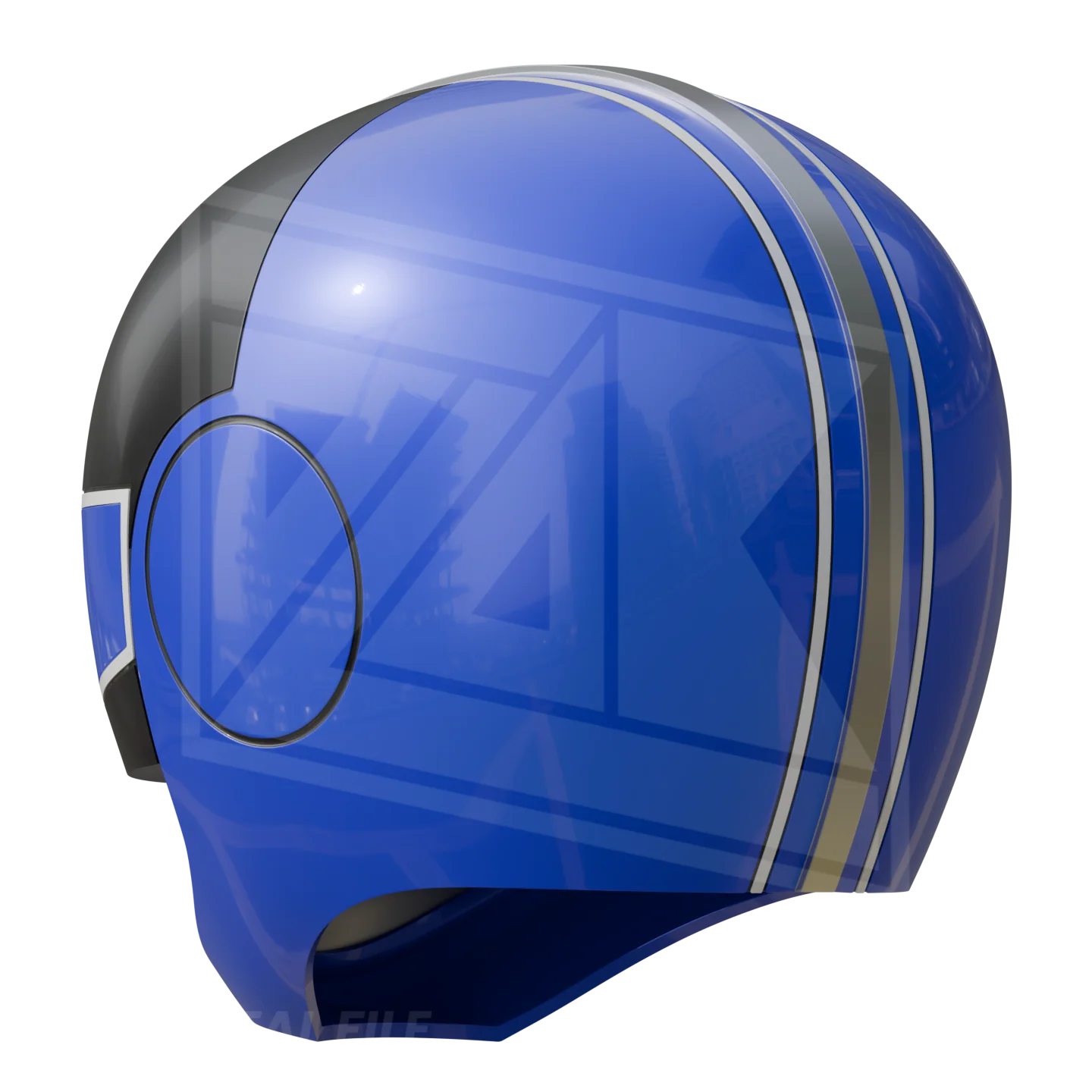 Blue Time Ranger Helmet 3D Model - Image 5