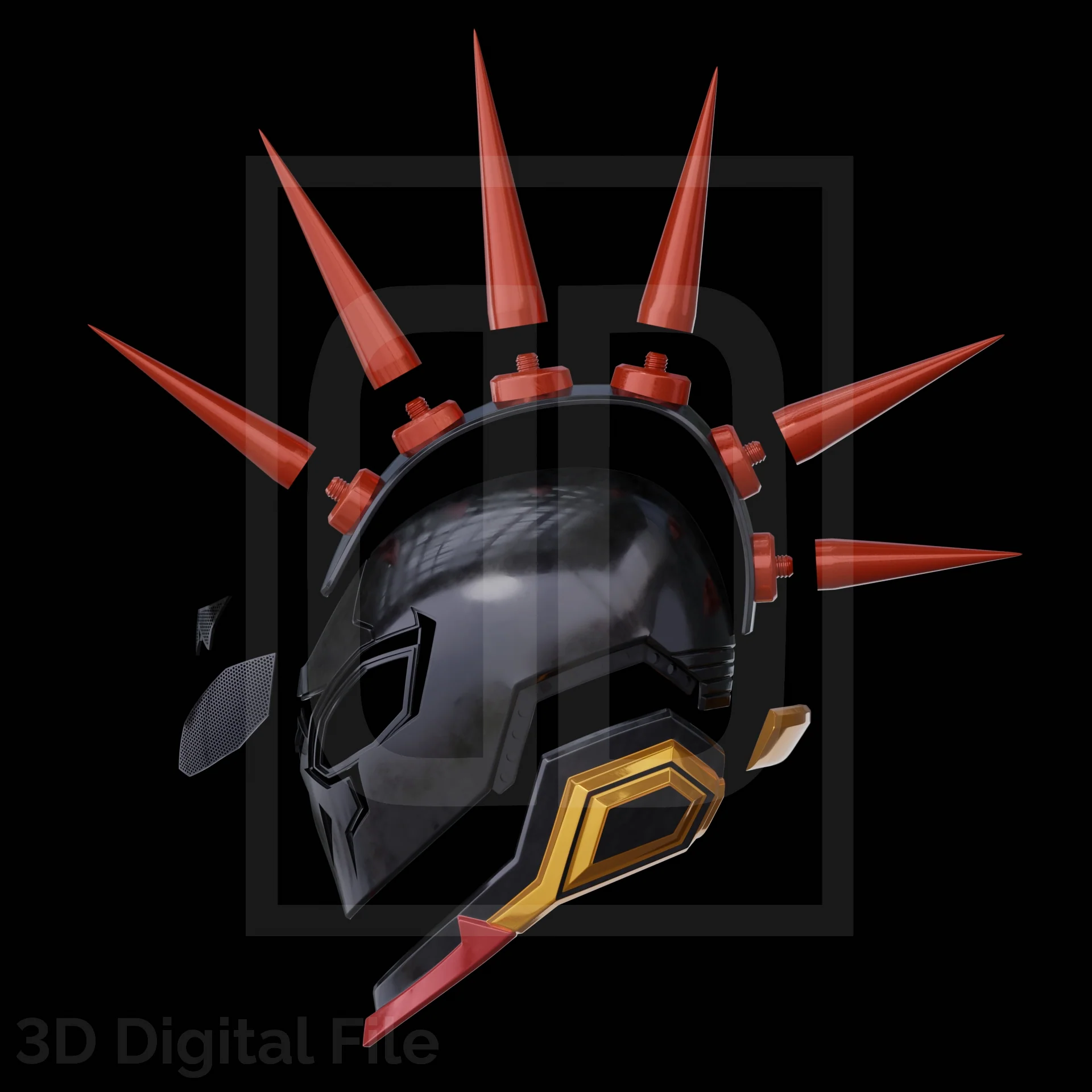 Cyber Webslinger Punk 2099 Helmet - MR Game 3D Model - Image 2