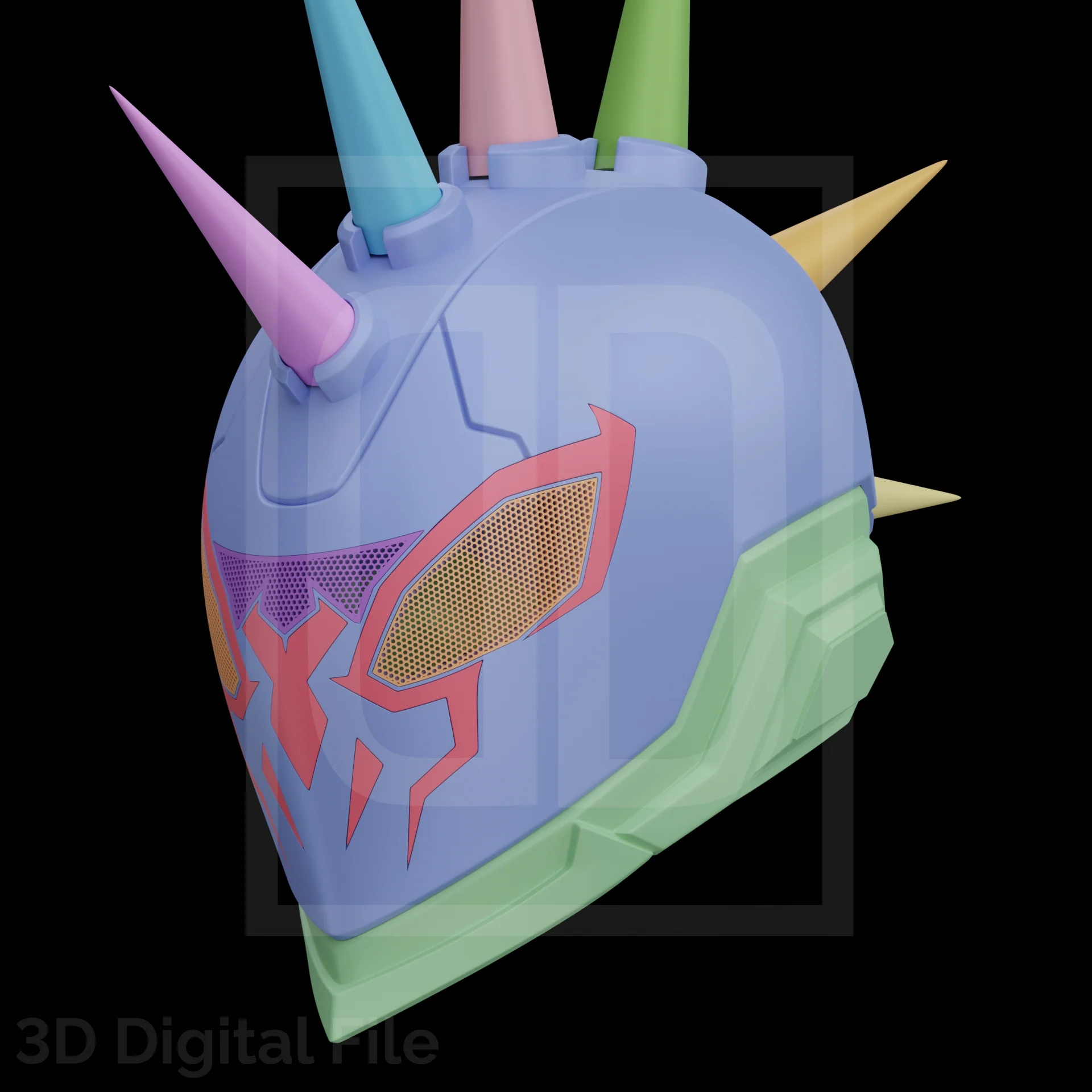 Cyber Webslinger Punk 2099 Helmet - MR Game 3D Model - Image 8