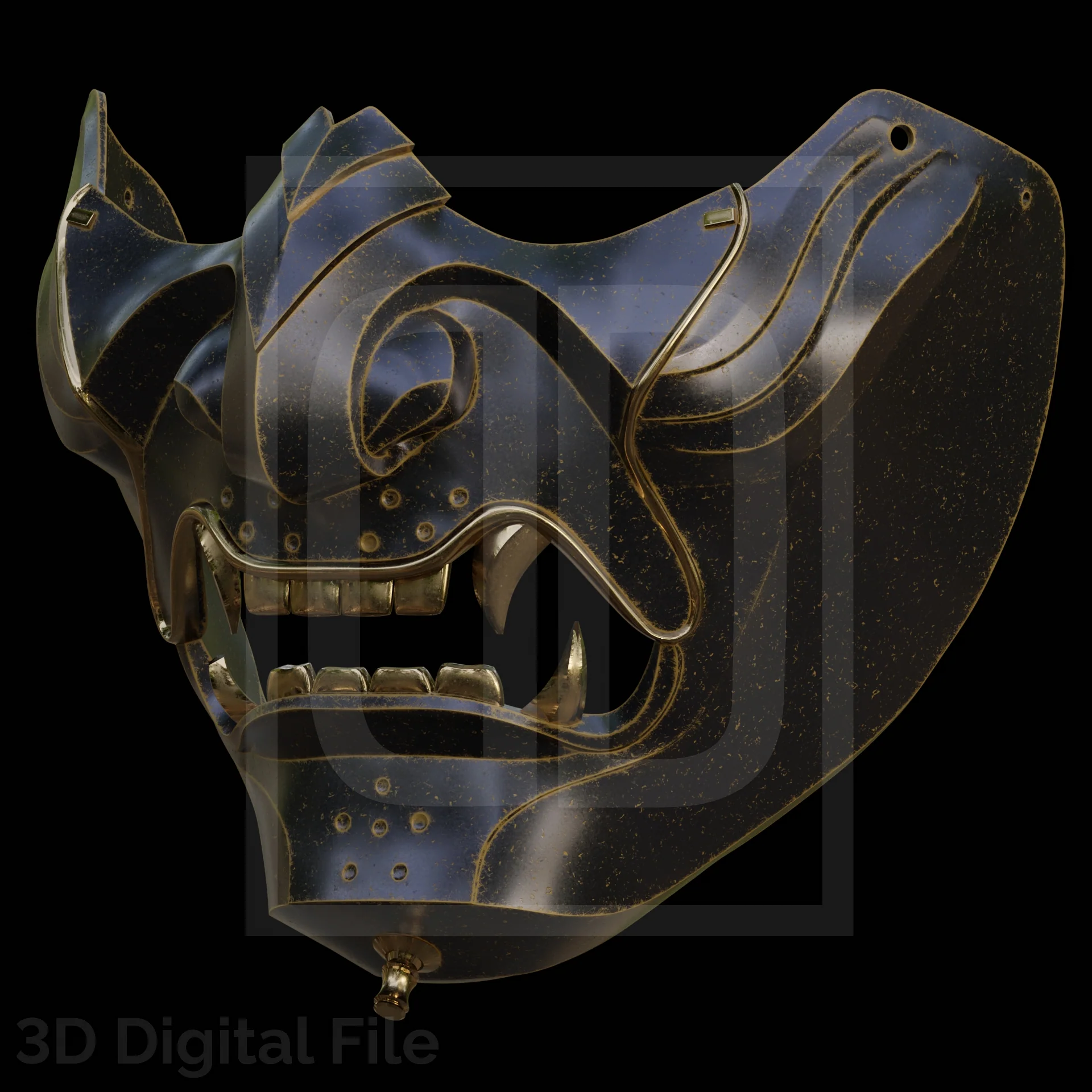 Samurai Specter Mask 3D Model - Image 3