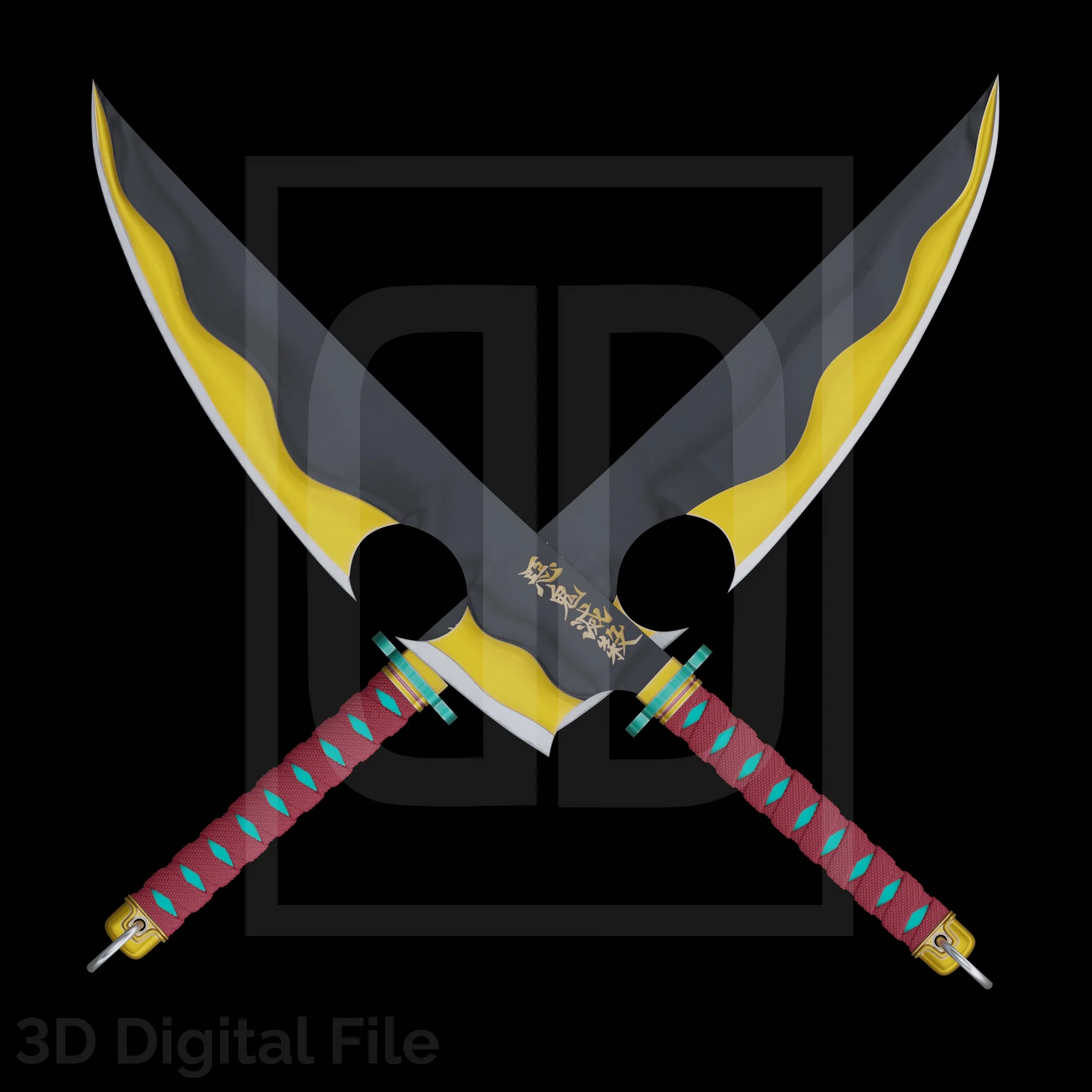 Flamboyant Hunter of Demons Katana 3D Model - Image 3
