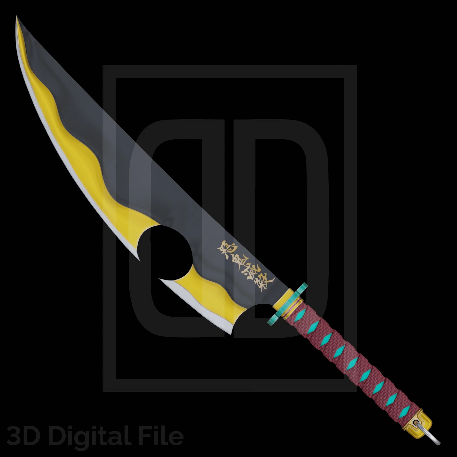 Flamboyant Hunter of Demons Katana 3D Model - Image 4