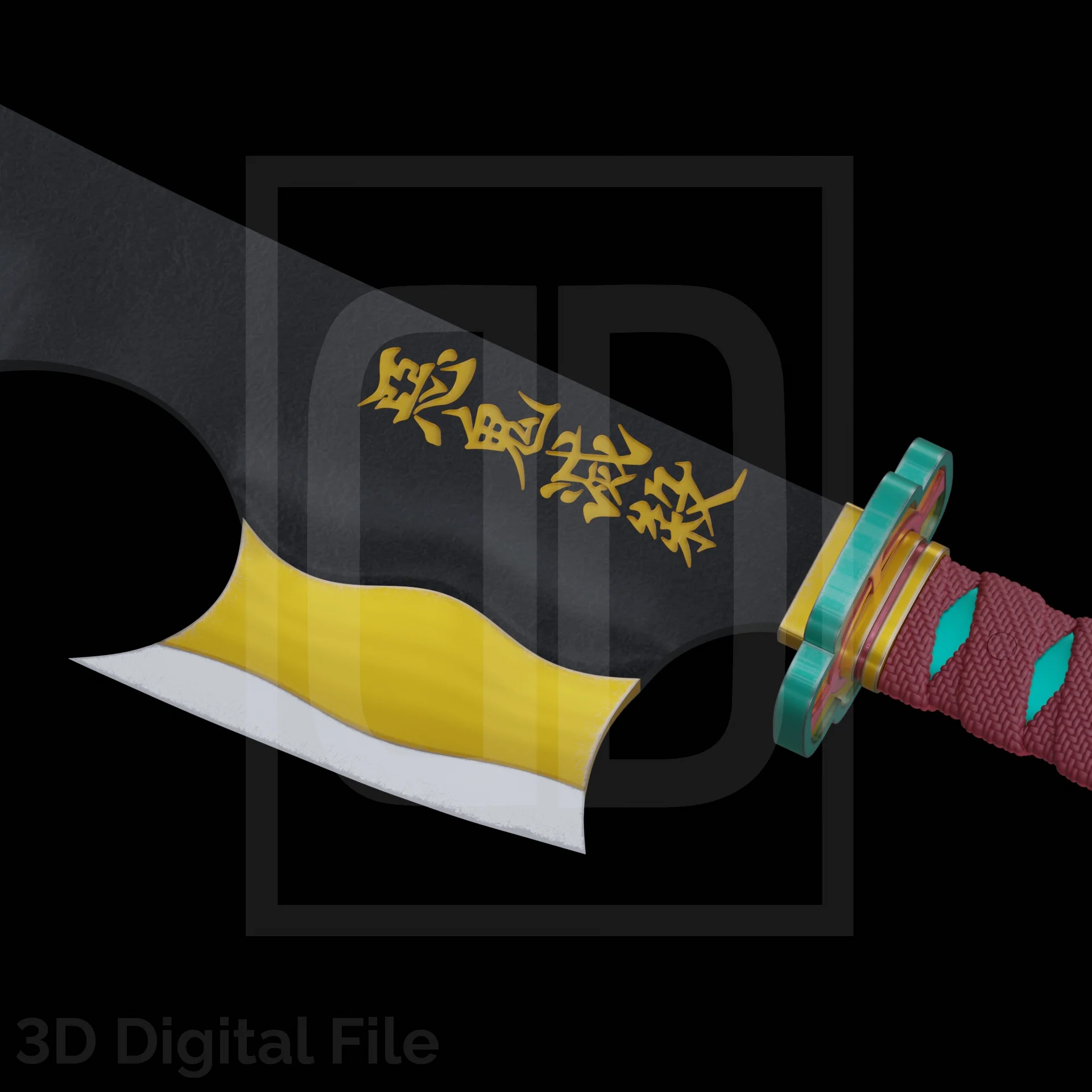 Flamboyant Hunter of Demons Katana 3D Model - Image 5