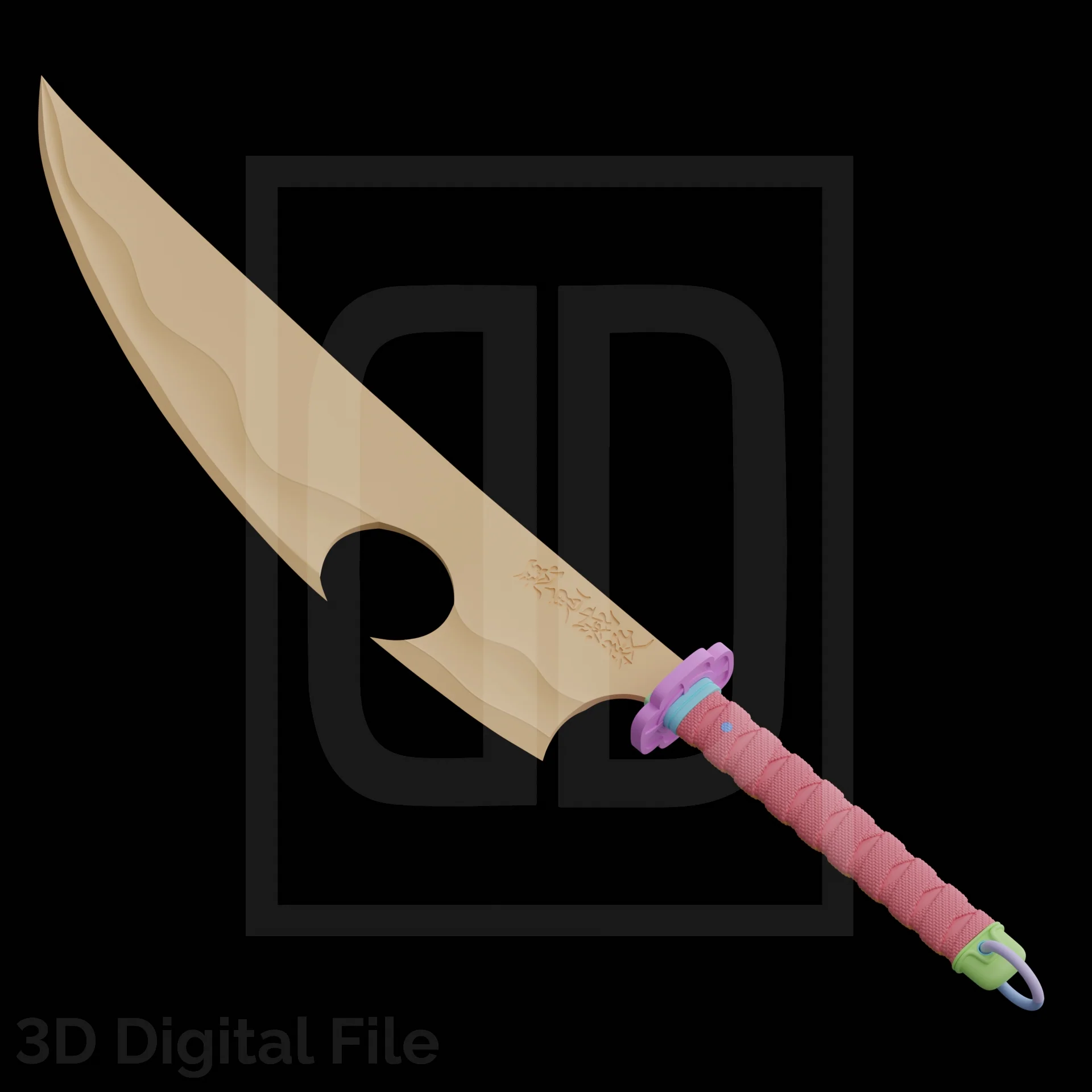 Flamboyant Hunter of Demons Katana 3D Model - Image 7