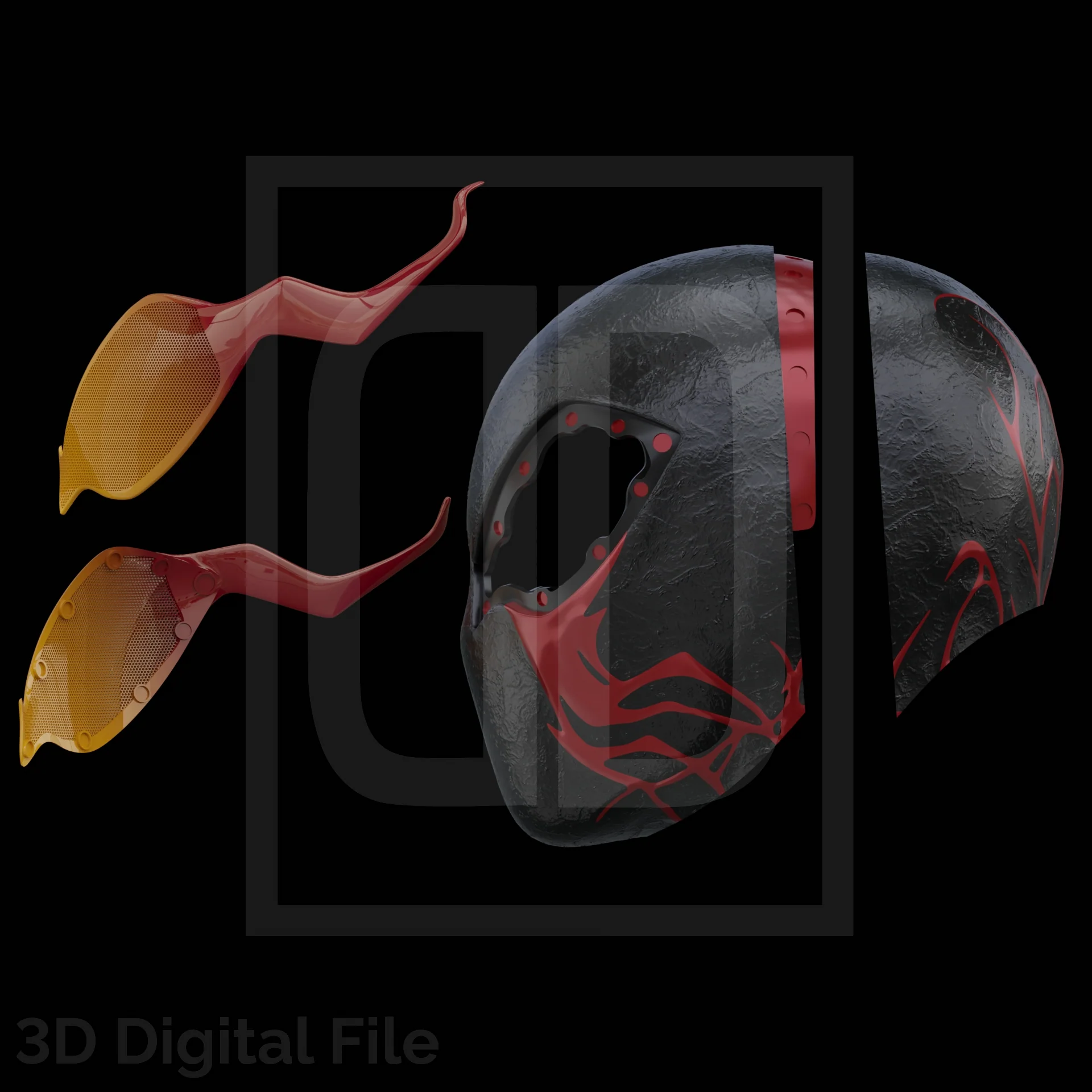 Webslinger Masacre Black Mask - SM2 PS5 3D Model - Image 2