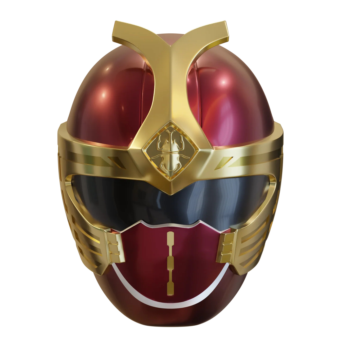 Crimson Thunder Ranger Helmet 3D Model