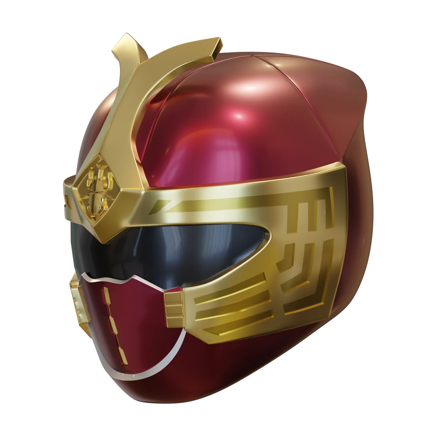 Crimson Thunder Ranger Helmet 3D Model - Image 2