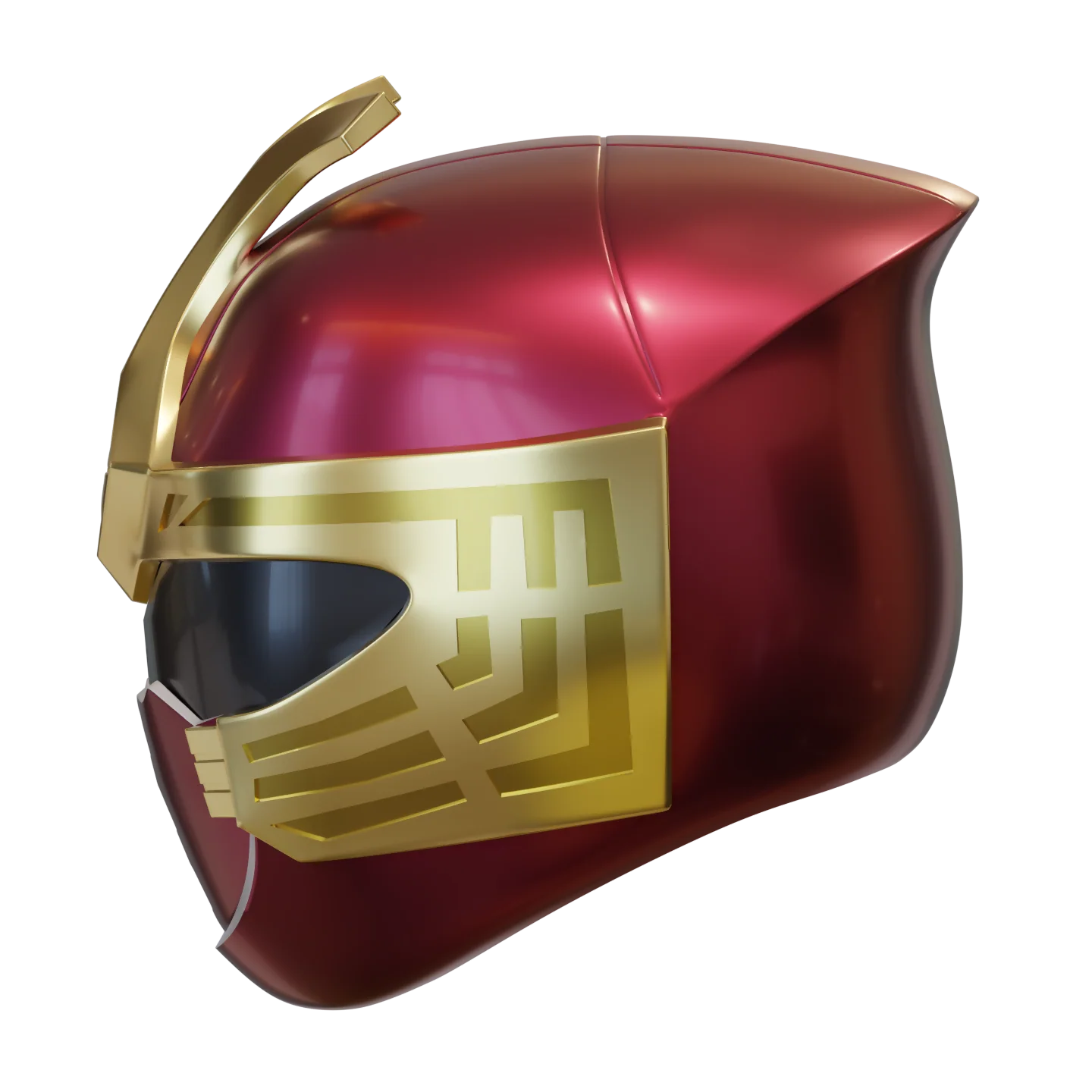 Crimson Thunder Ranger Helmet 3D Model - Image 3