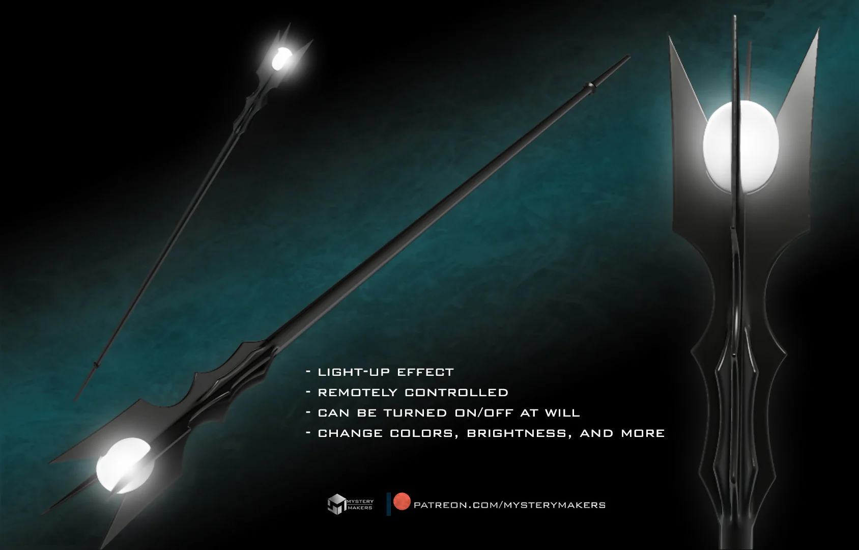 Dark wizard staff - light up - Image 2