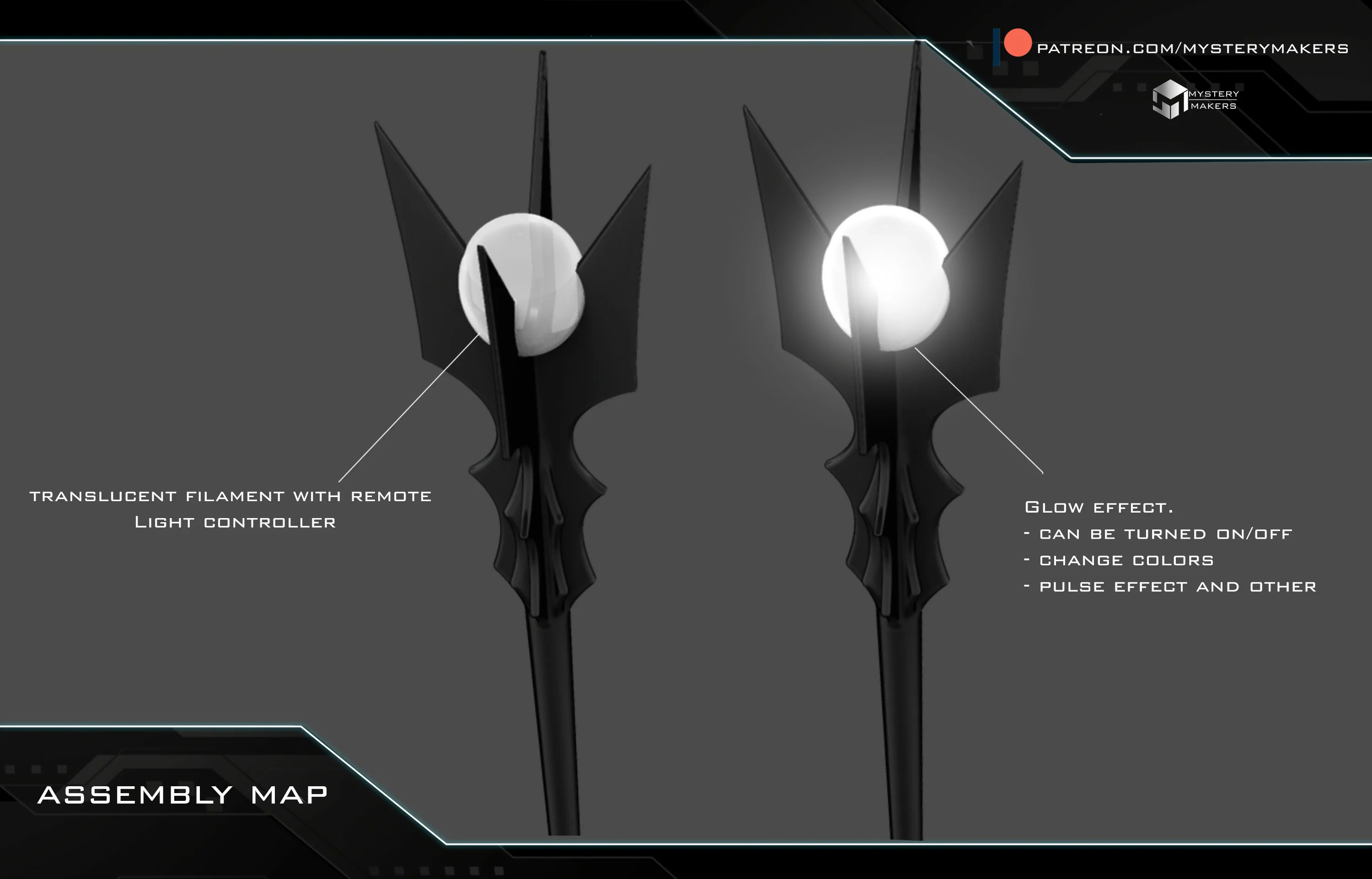 Dark wizard staff - light up - Image 3