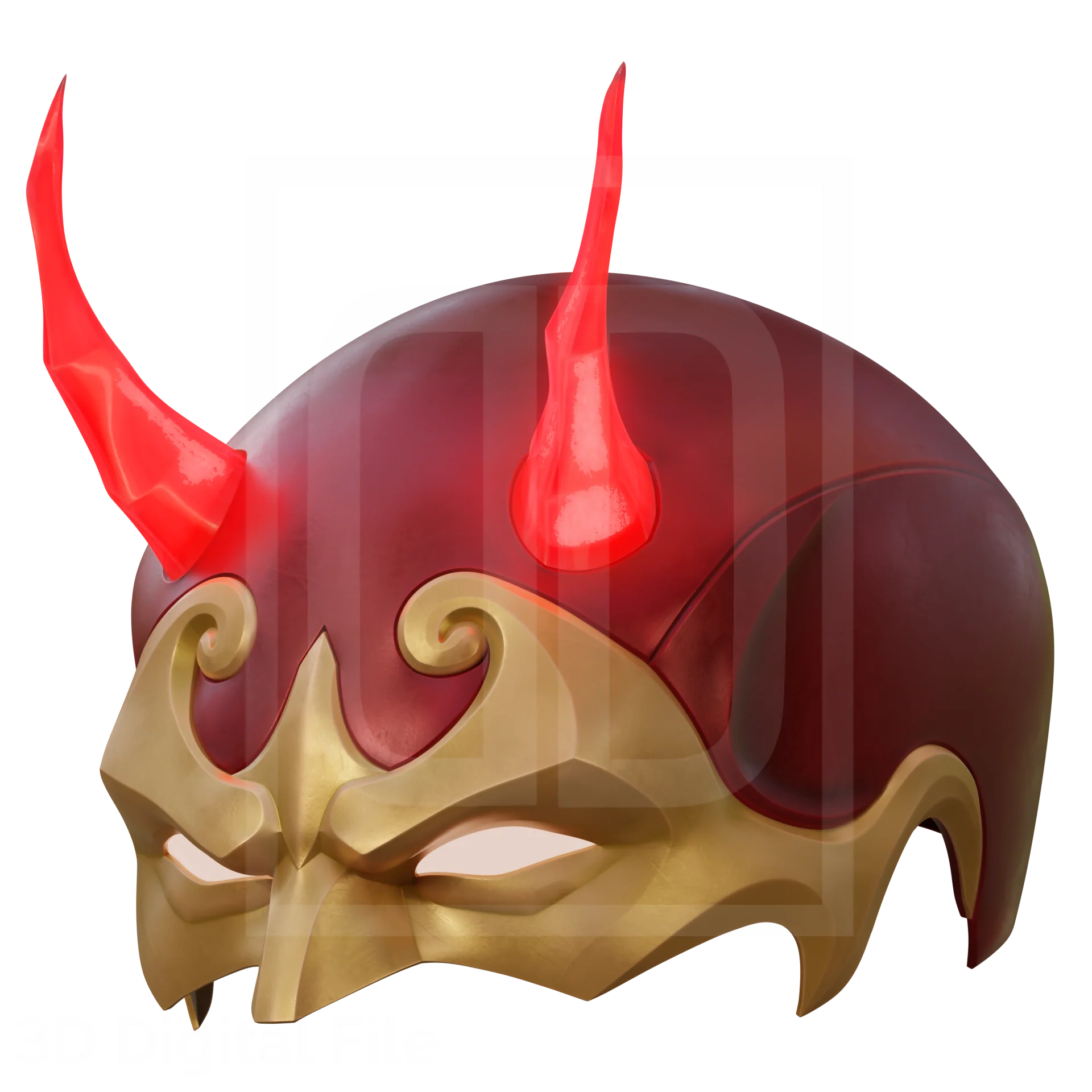 Devil Lawyer Flames Mask - MR Game 3D Model - Image 3