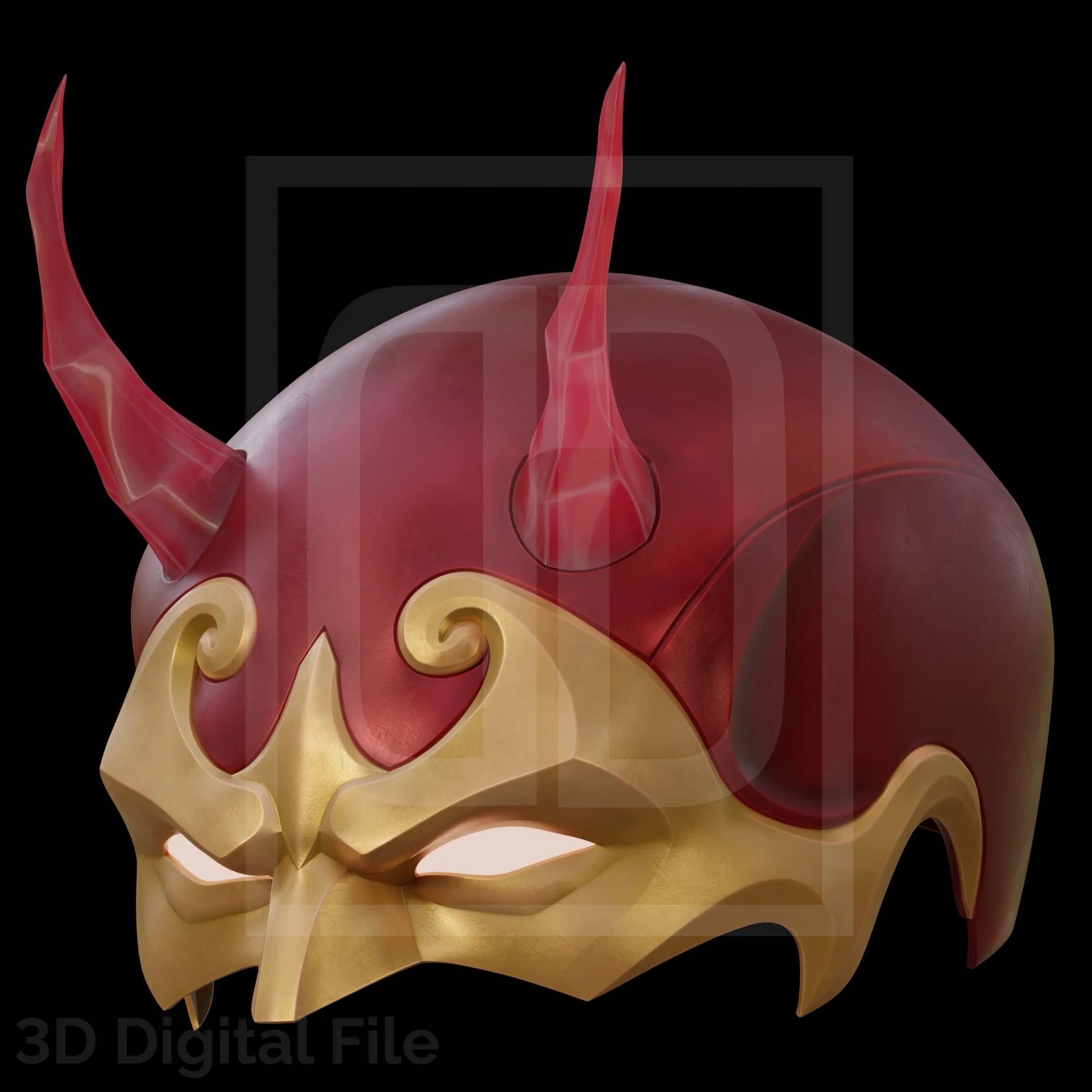 Devil Lawyer Flames Mask - MR Game 3D Model - Image 4