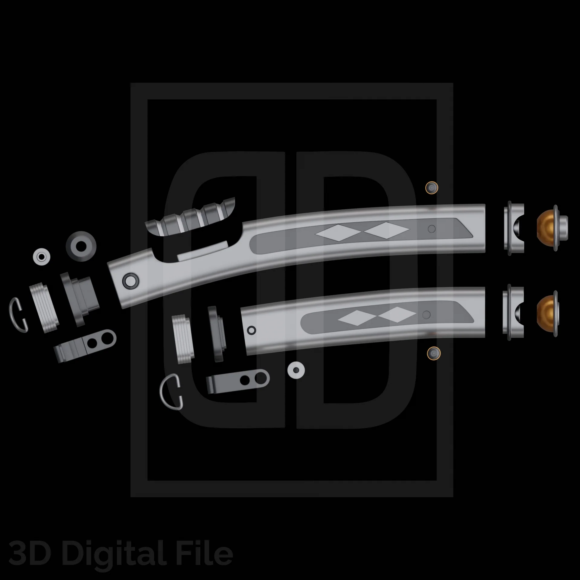 Double White Laser Swords - Star Wars 3D Models - Image 2