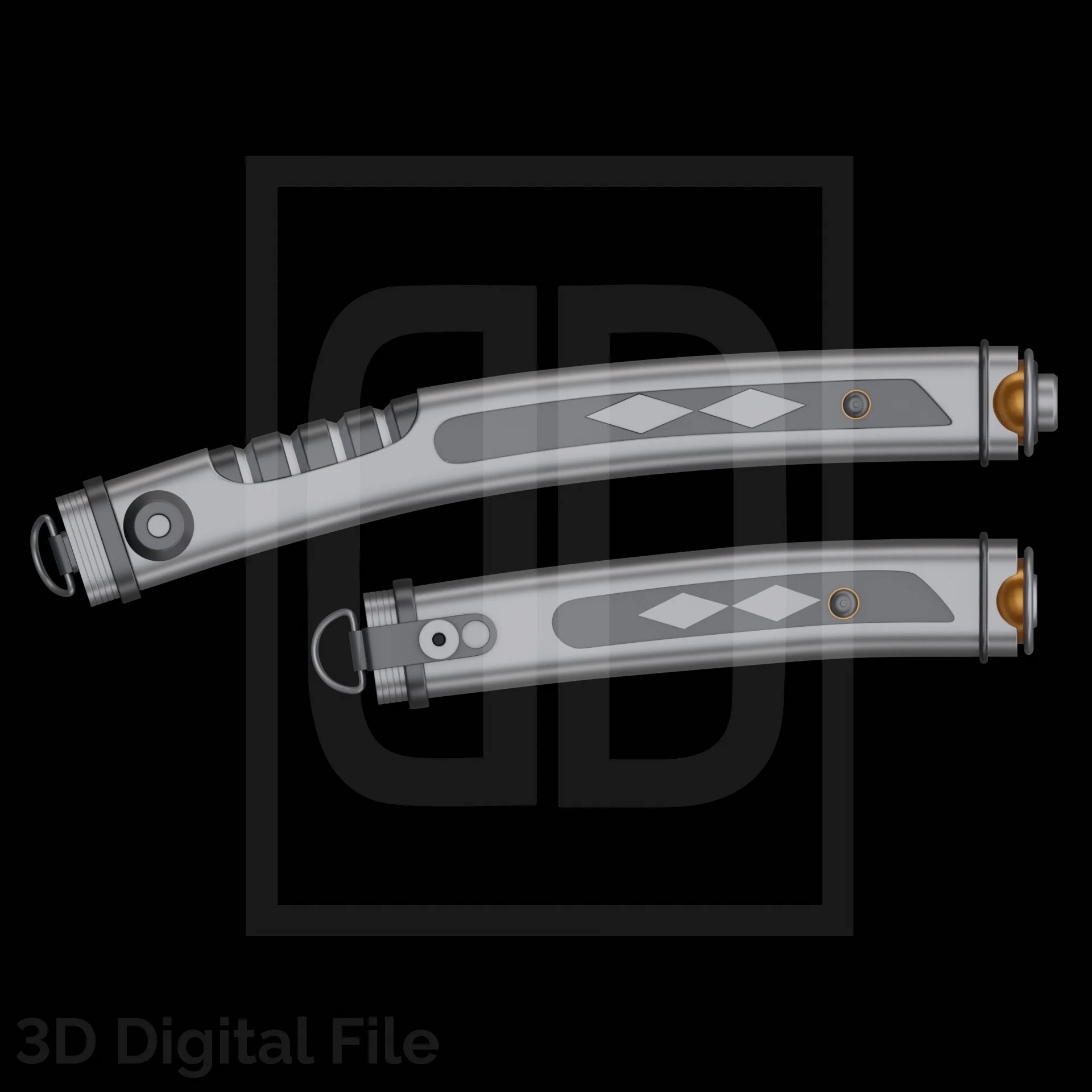 Double White Laser Swords - Star Wars 3D Models - Image 3