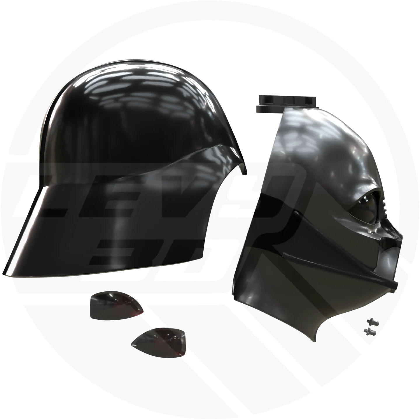 Episode 4 Black Space Villain Helmet 3D Model - Image 9
