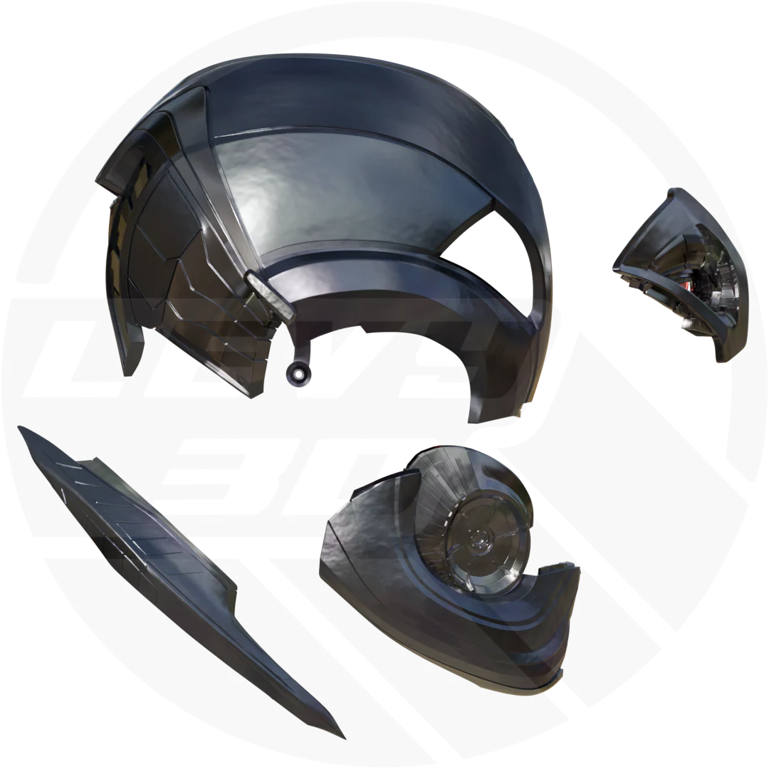 evil ai robot tron Prime Helmet 3D model - Image 2