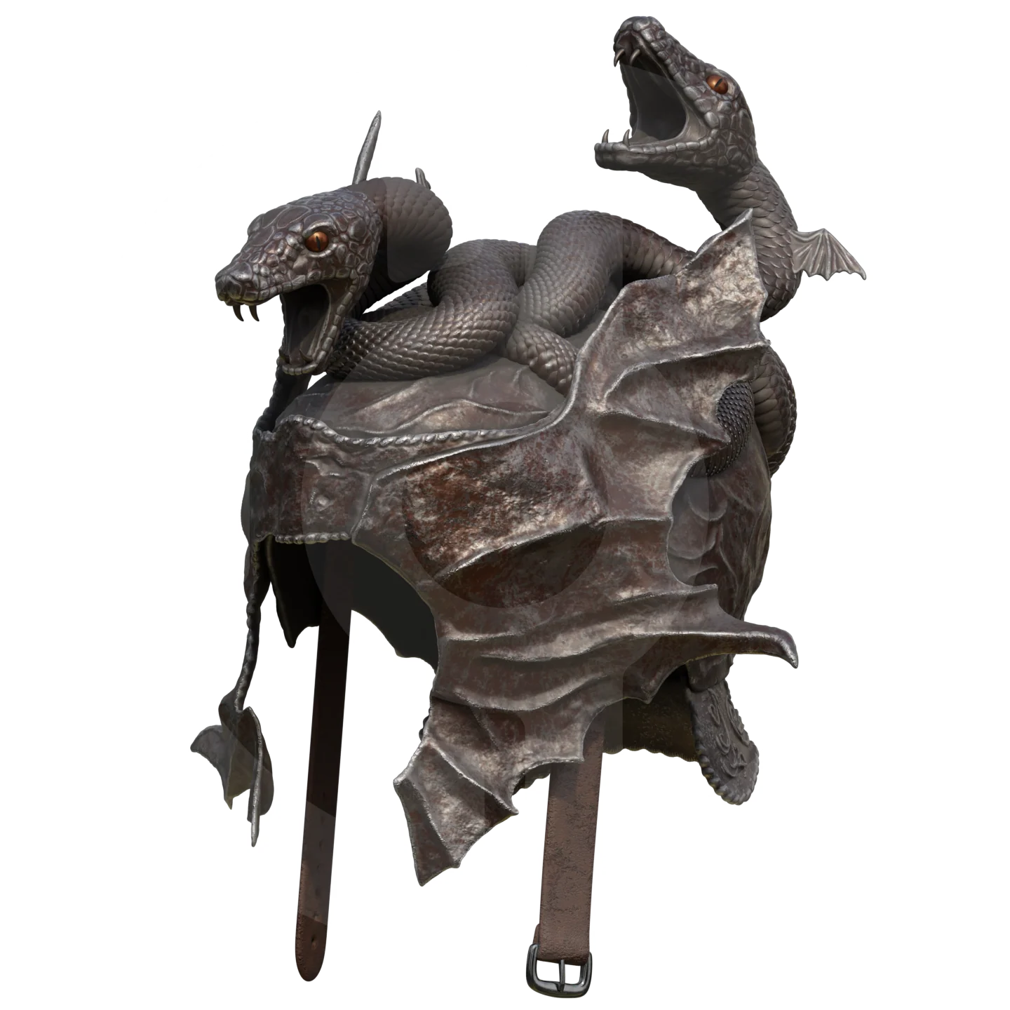 Fantasy Winged Snake Helmet File - Image 3