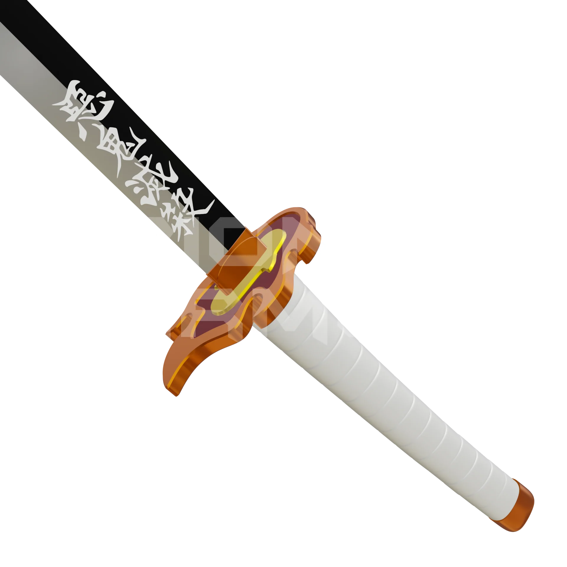 Fire Samurai Katana 3D Model - Image 2