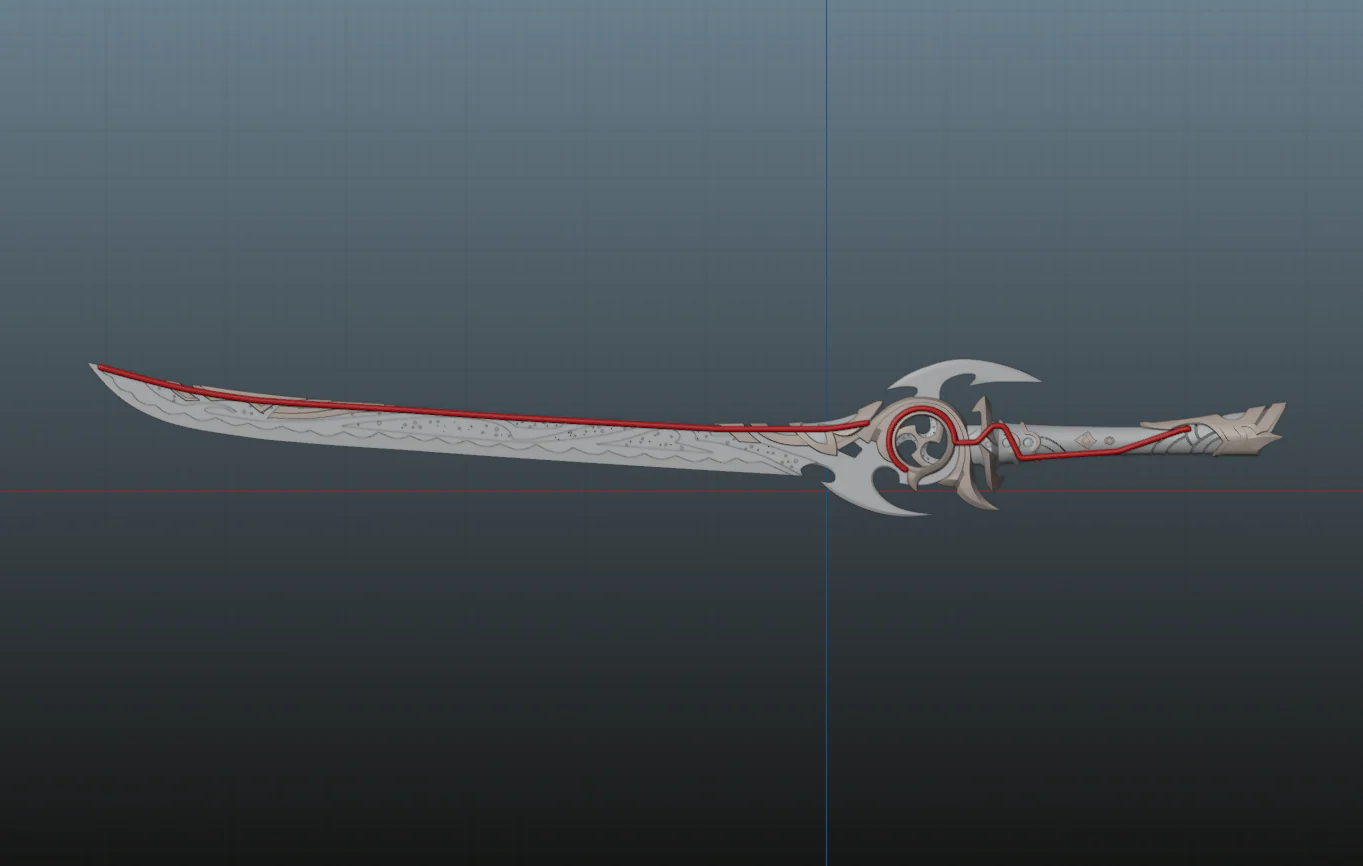 Genshin Impact Mistsplitter Reforged Sword 3D Print Model - Image 8