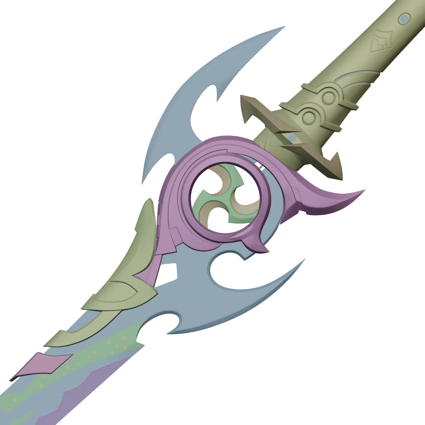 Genshin Impact Mistsplitter Reforged Sword 3D Print Model - Image 9