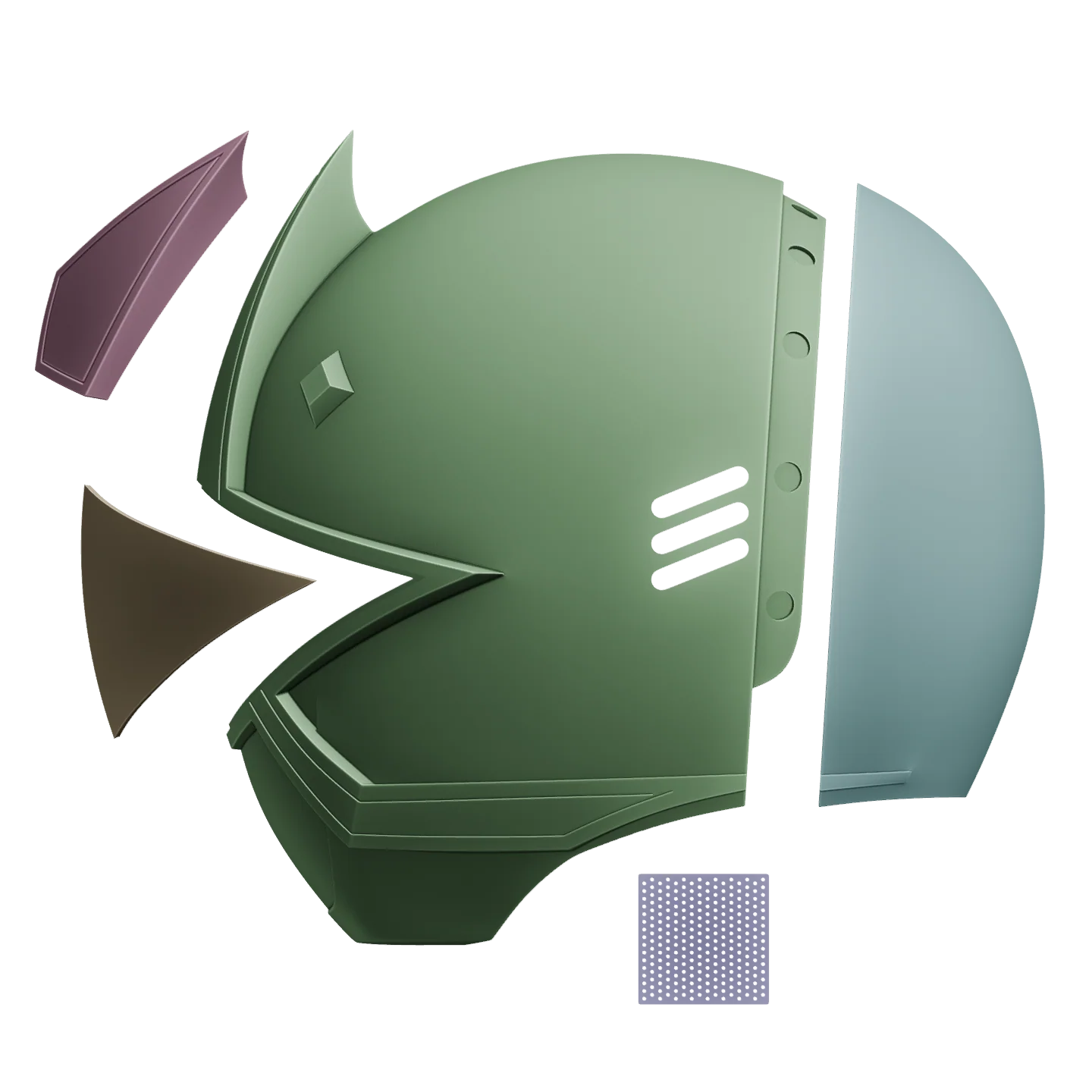 Gold Samurai Ranger Helmet 3D Model - Image 2