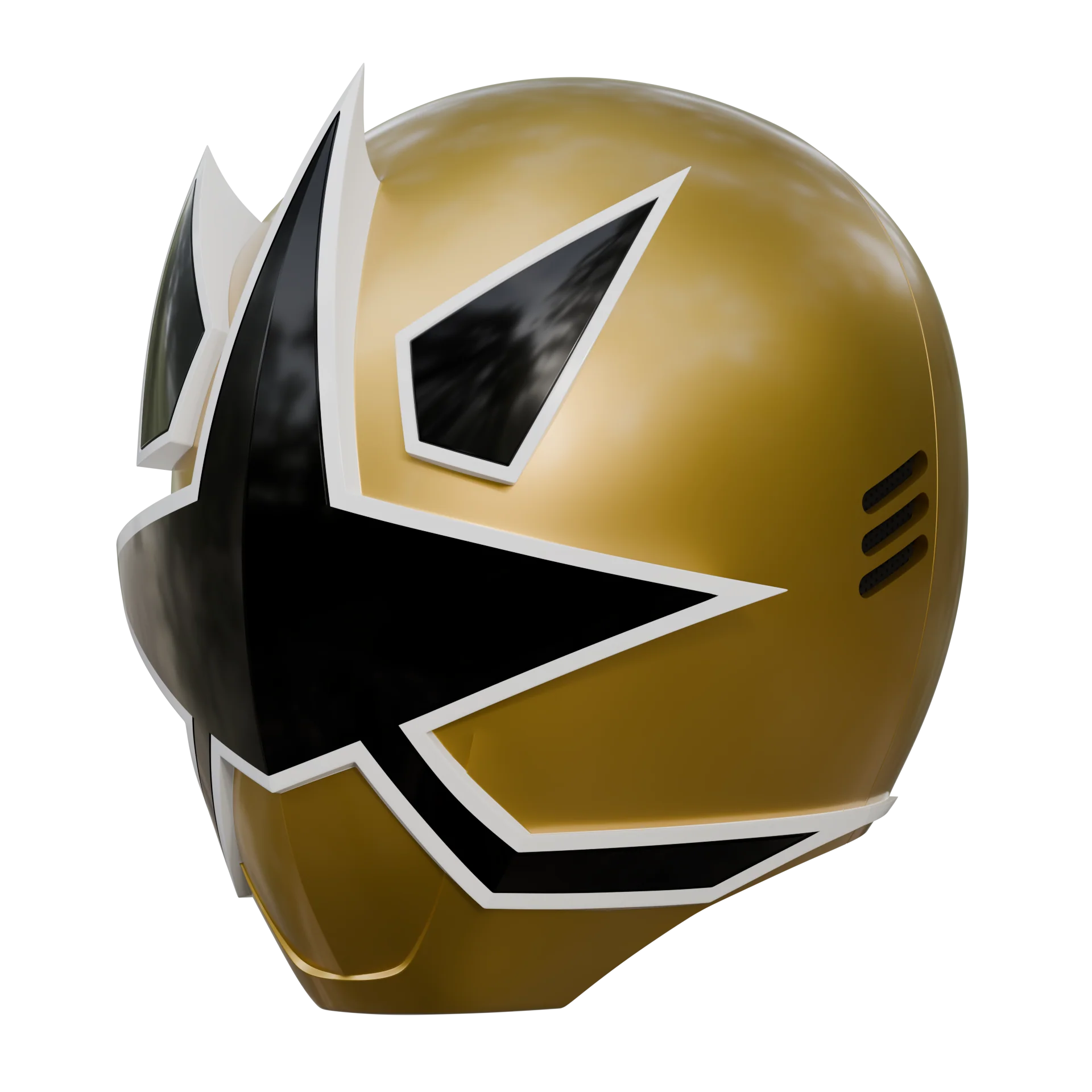 Gold Samurai Ranger Helmet 3D Model - Image 3