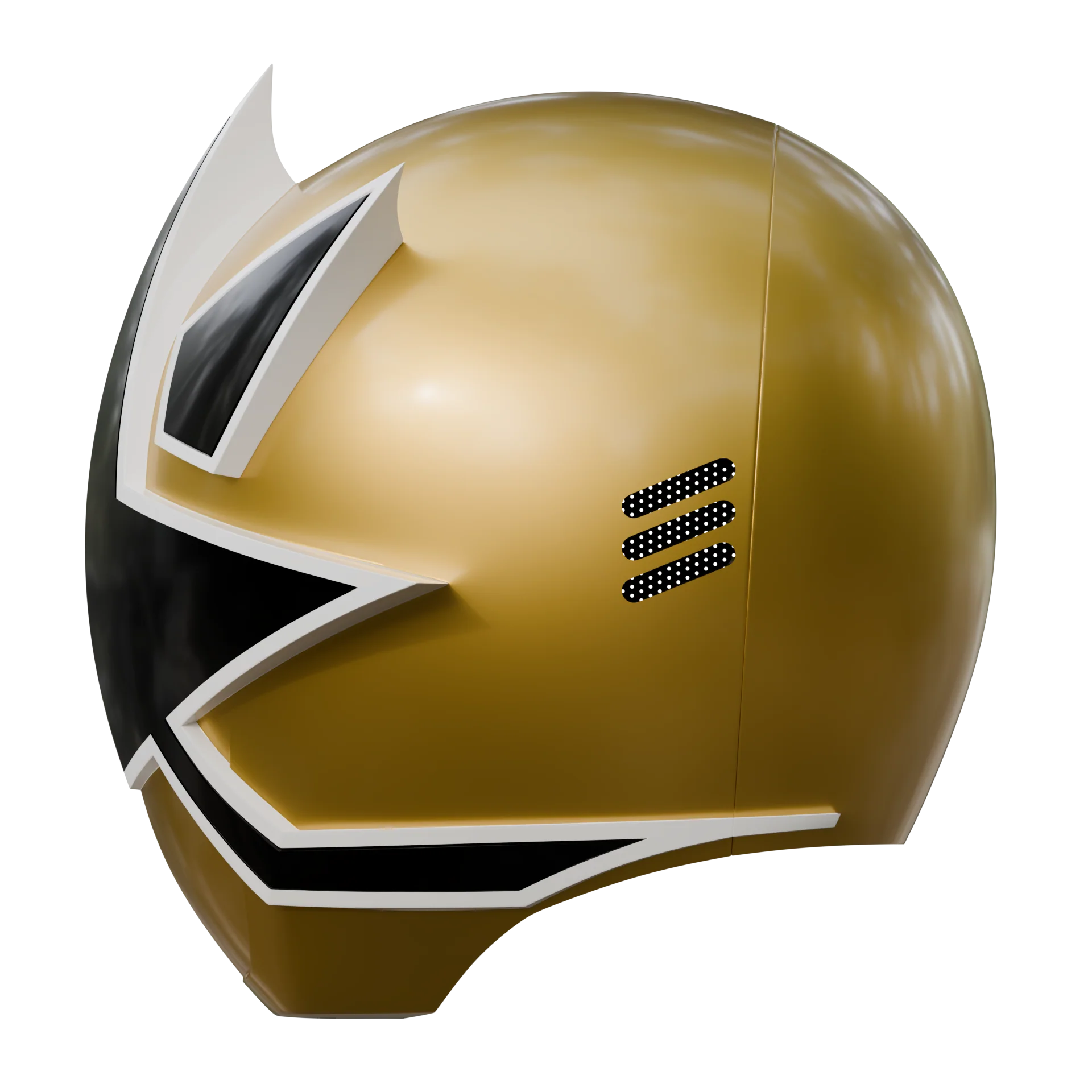 Gold Samurai Ranger Helmet 3D Model - Image 4