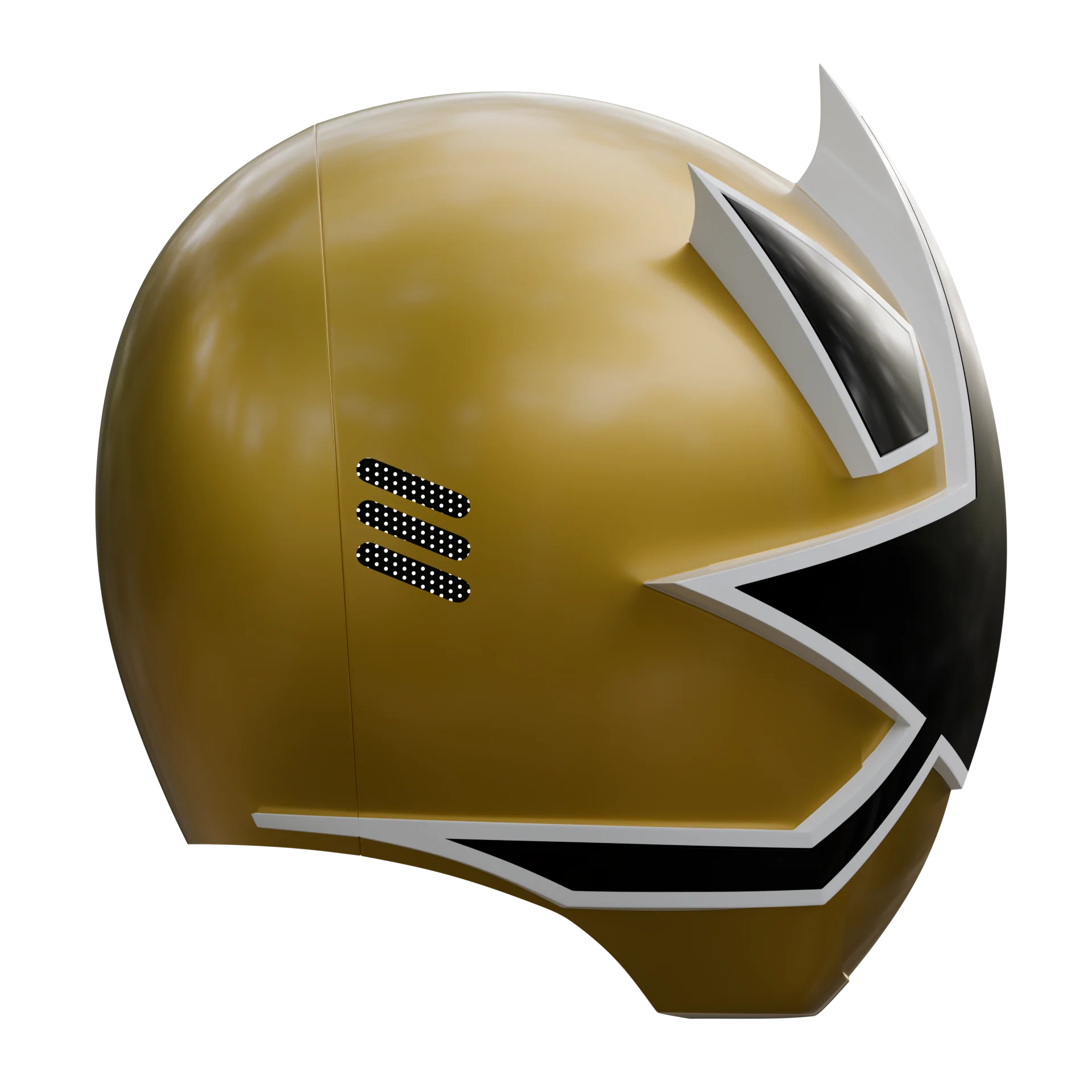 Gold Samurai Ranger Helmet 3D Model - Image 6