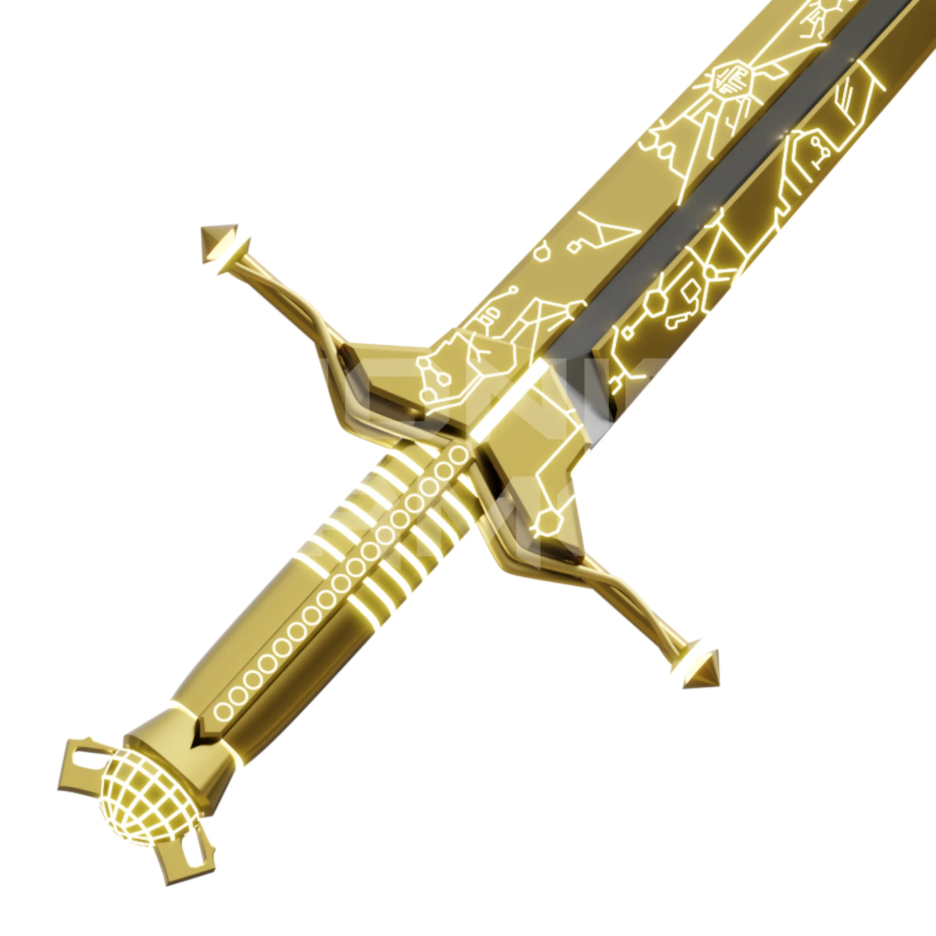 Golden God Sword 3D Model - Image 4