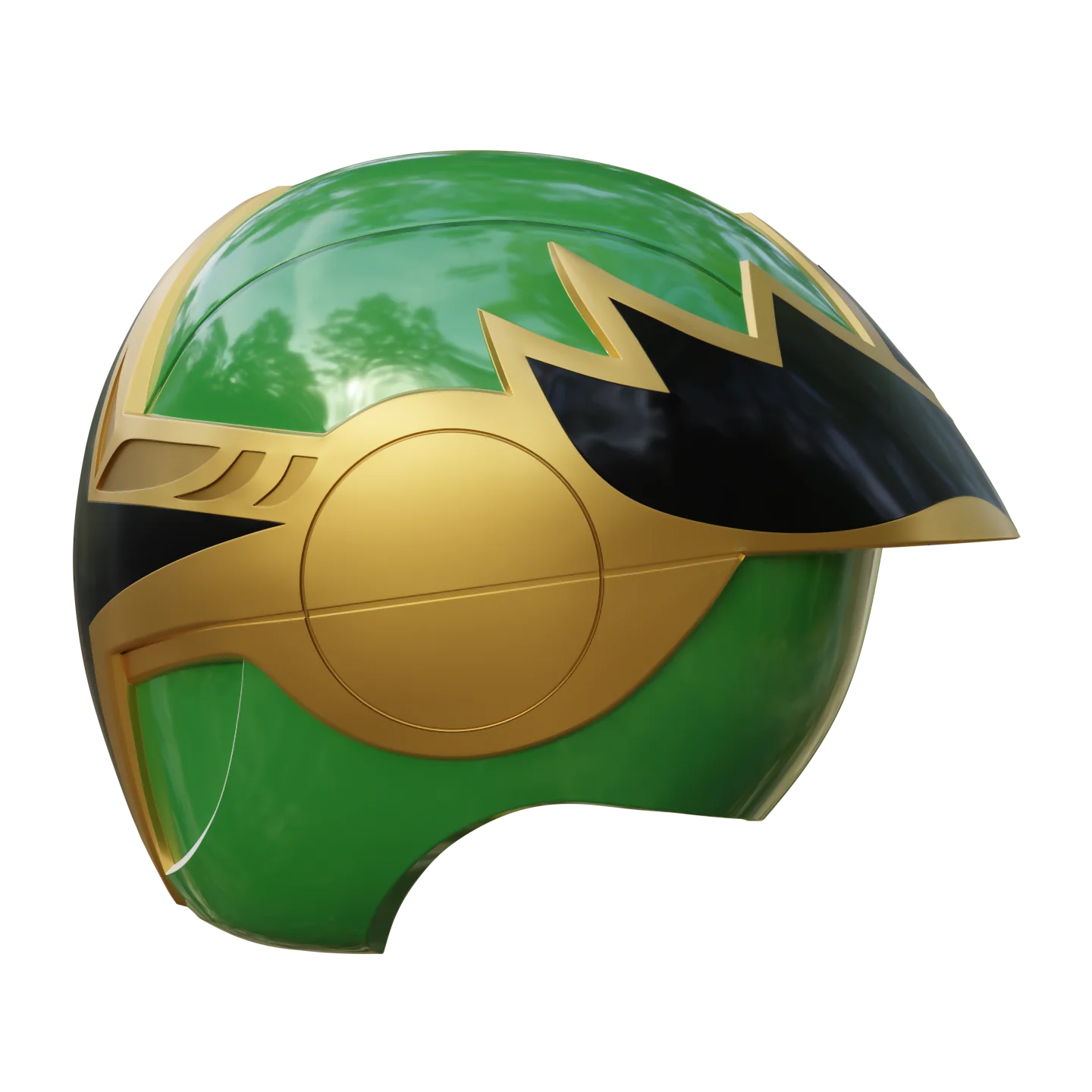 Green Samurai Ranger Helmet from Ninja Storm 3D Model - Image 4