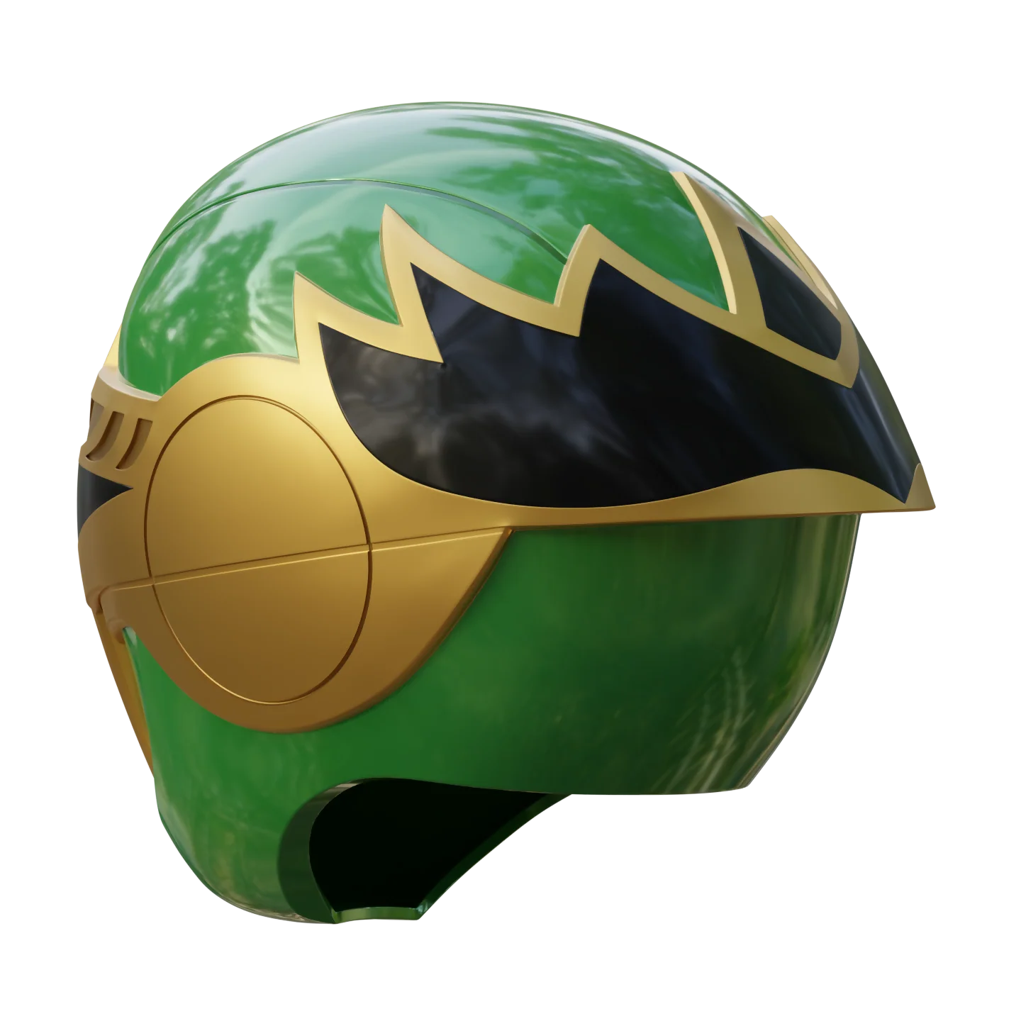 Green Samurai Ranger Helmet from Ninja Storm 3D Model - Image 5