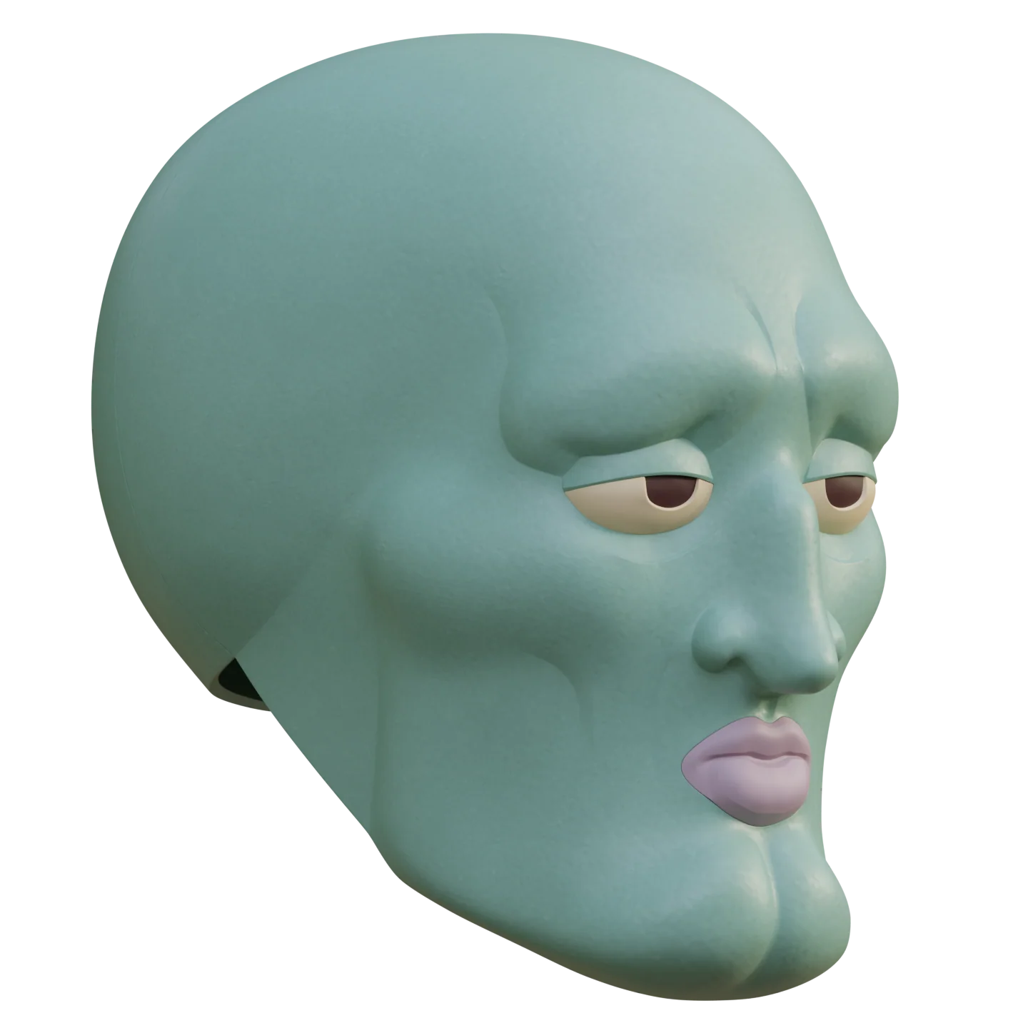 Handsome Squidward Helmet 3D Print Model - Image 3