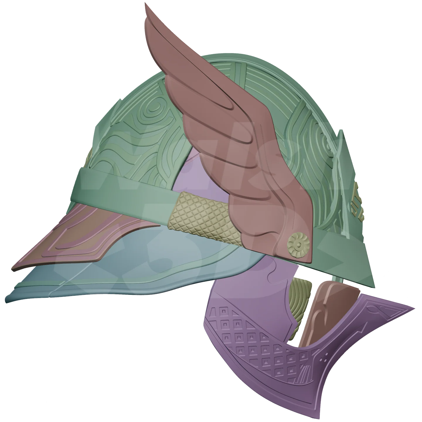 Knight Helmet 3D Print Model - Image 10