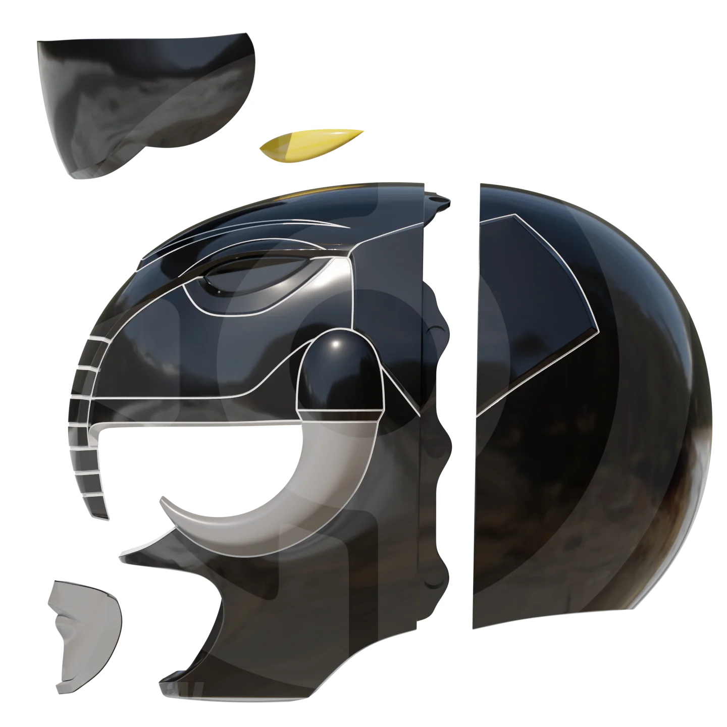 MMPR Black Ranger Helmet File - Image 2
