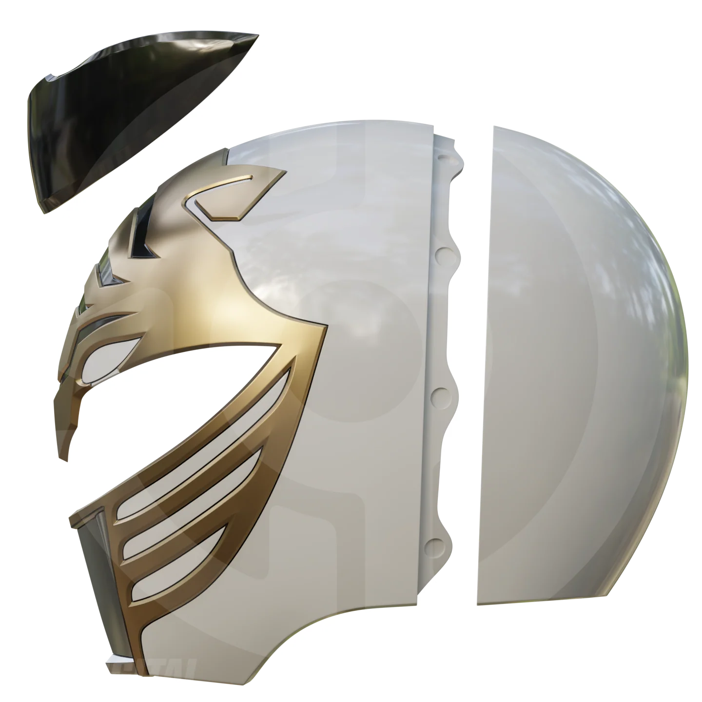 MMPR White Ranger Helmet File - Image 2