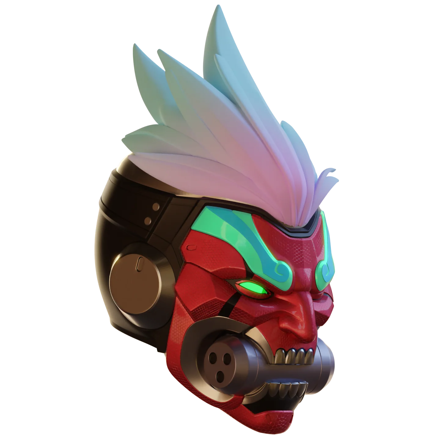 Motorized Overwatch Cyberdemon Genji Helmet 3D Print Model - Image 8