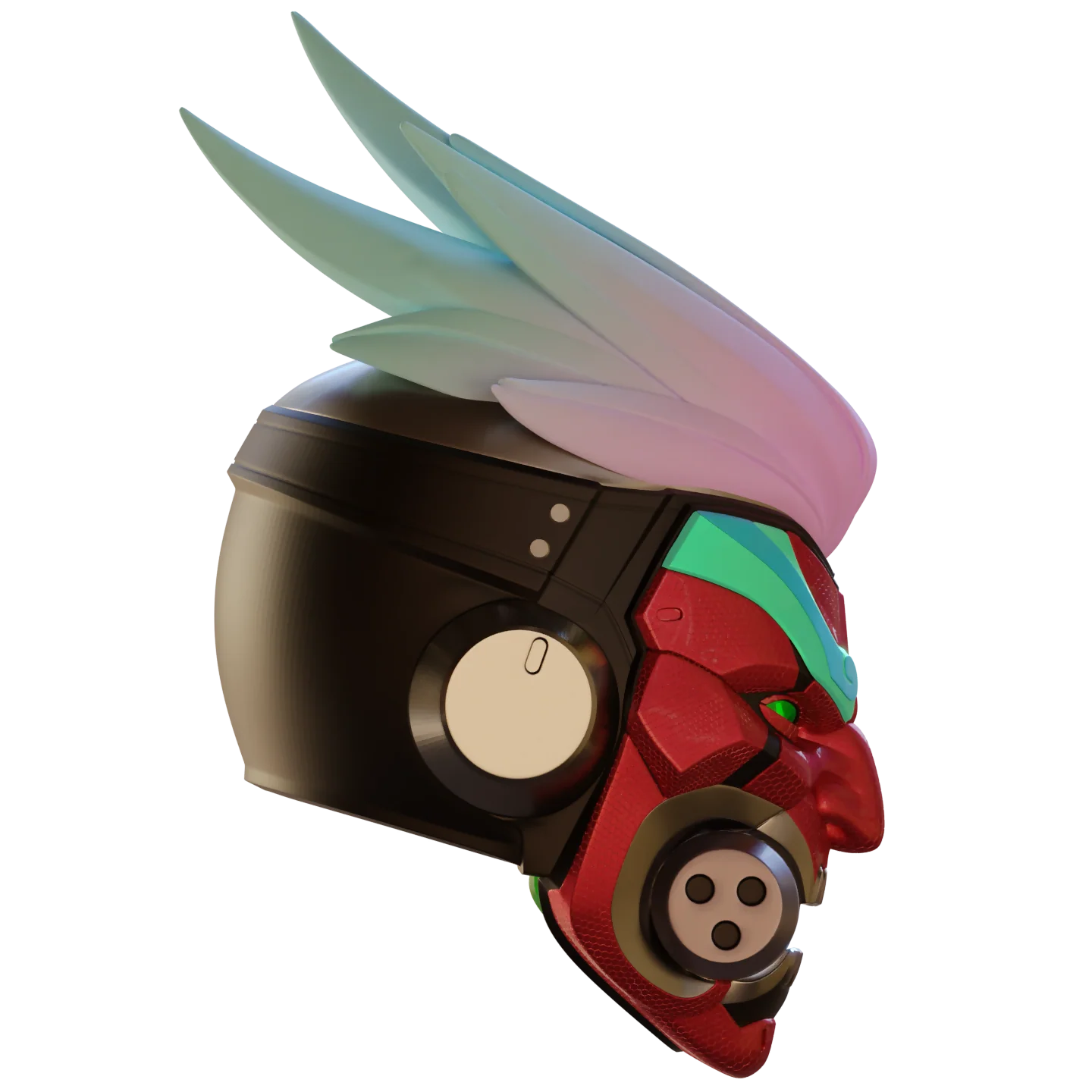 Motorized Overwatch Cyberdemon Genji Helmet 3D Print Model - Image 9