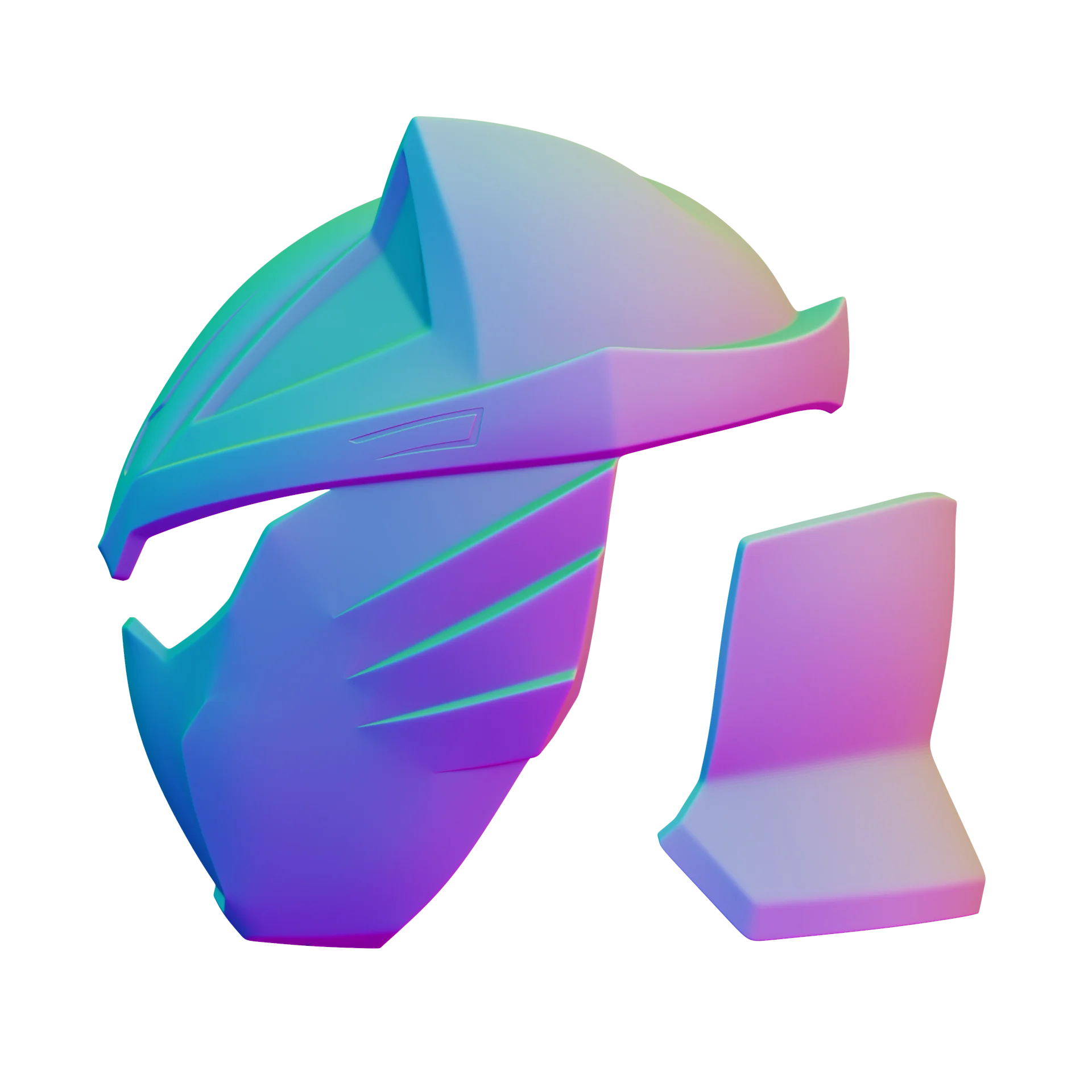 Purple Wolf Ranger Helmet 3D Model - Image 3